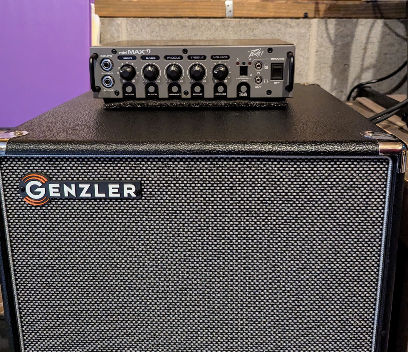 Peavey Amp Rig by bigebassrva featuring Peavey MiniMAX v2 600-Watt and Genzler Amplification Nu Classic 212T Bass Cabinet