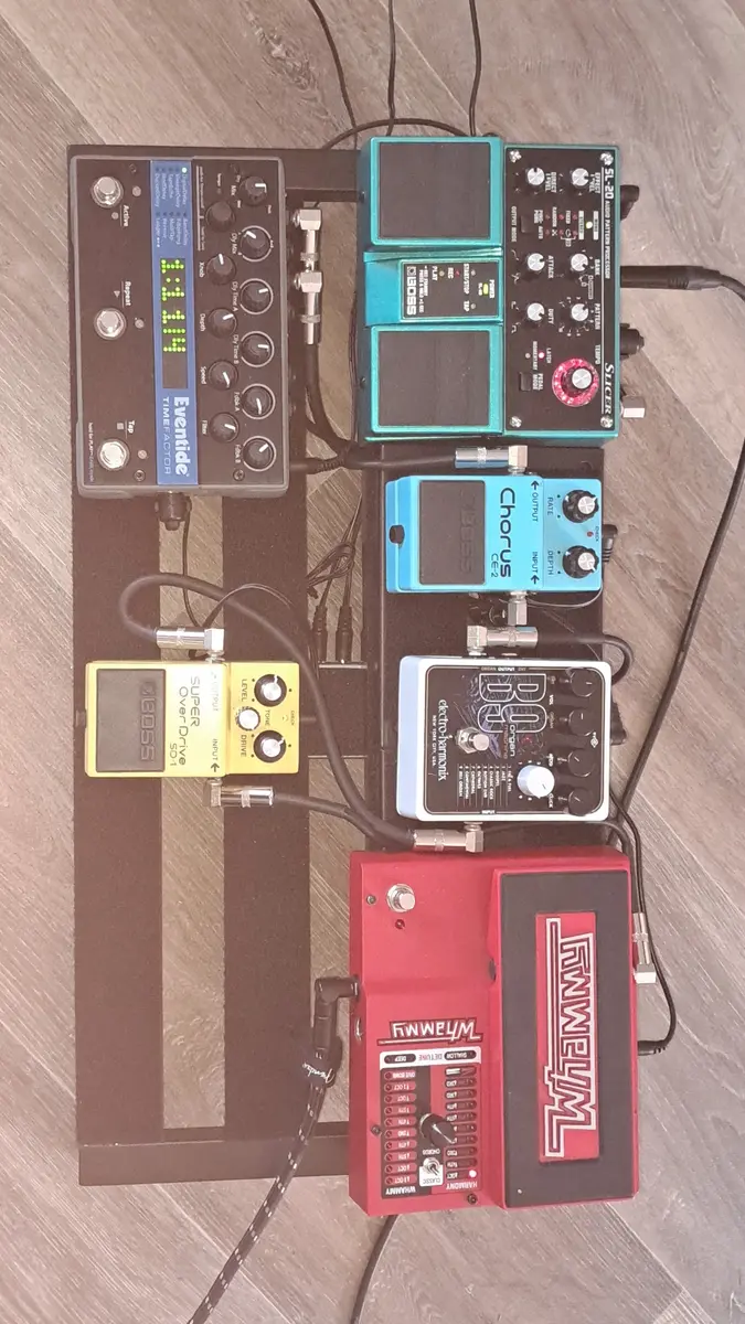 Pedalboard by elyaskorkmaz featuring Boss SD-1 Super OverDrive, DigiTech WH-5 Whammy V, and Eventide TimeFactor Twin Delay and 5 more pieces of gear
