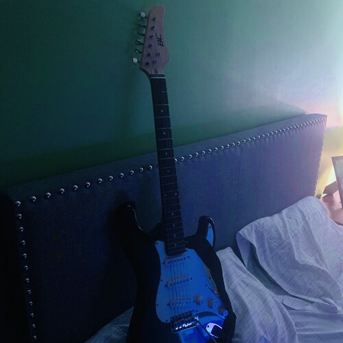 Photo of Fender Stratocaster clone in a guitar