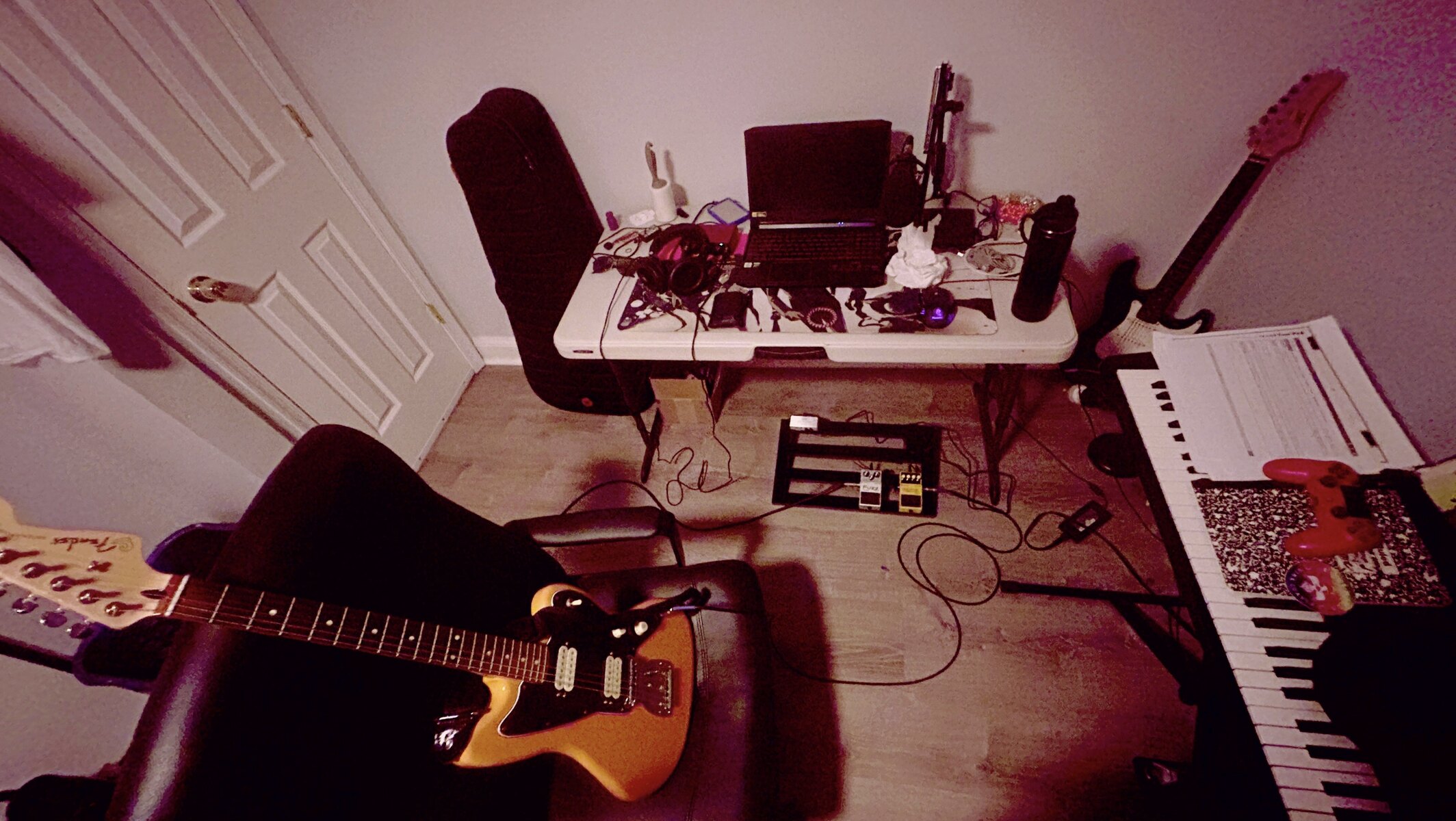 Pedalboard by mxva featuring Fender Player Jazzmaster, Boss FZ-5 Fuzz, and Boss OS-2 OverDrive/Distortion and 4 more pieces of gear