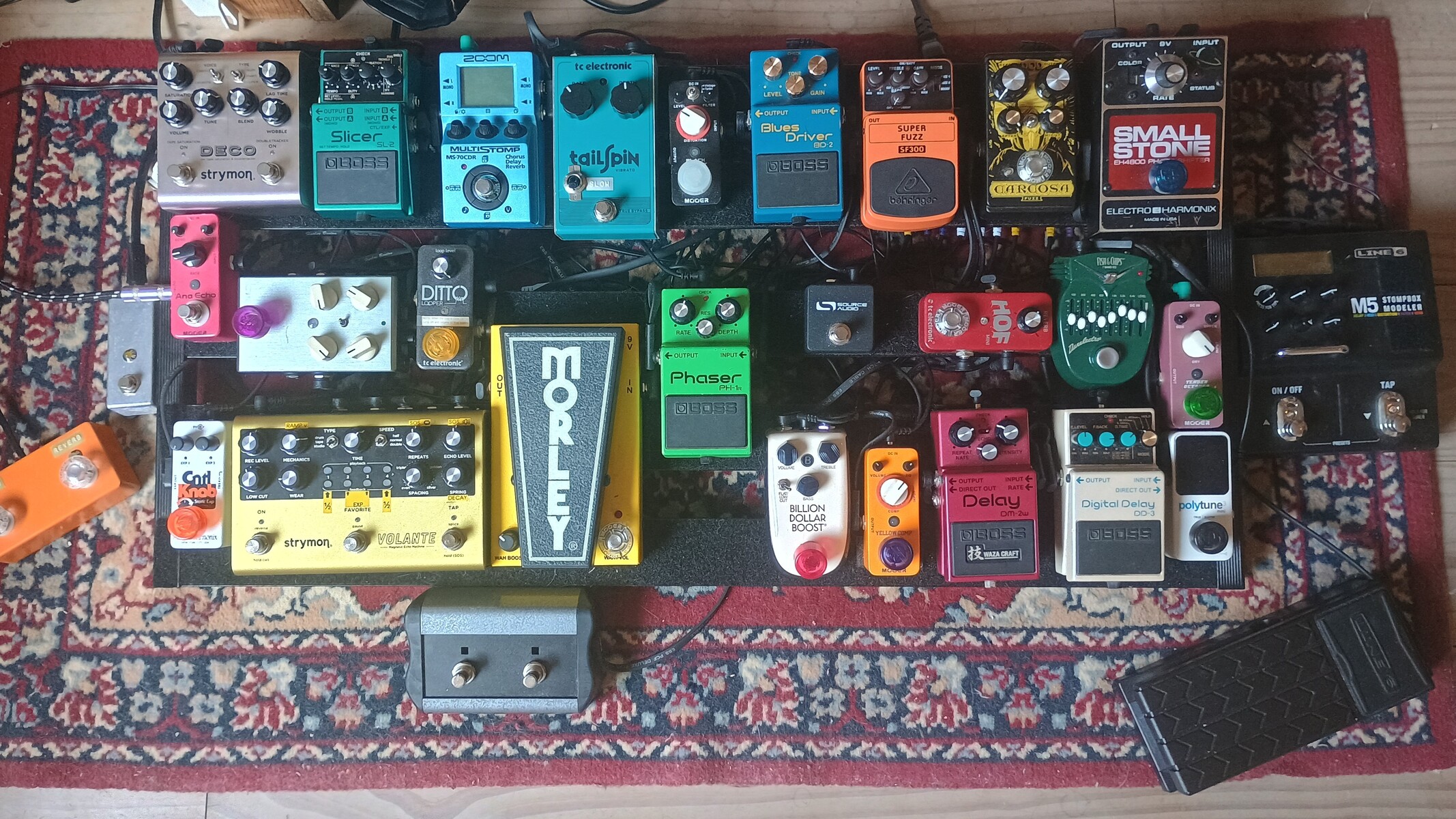 Pedalboard by waqwaves featuring TC Electronic PolyTune 3 Mini, Mooer Tender Octaver, and Line 6 M5 Stompbox Modeler and 24 more pieces of gear