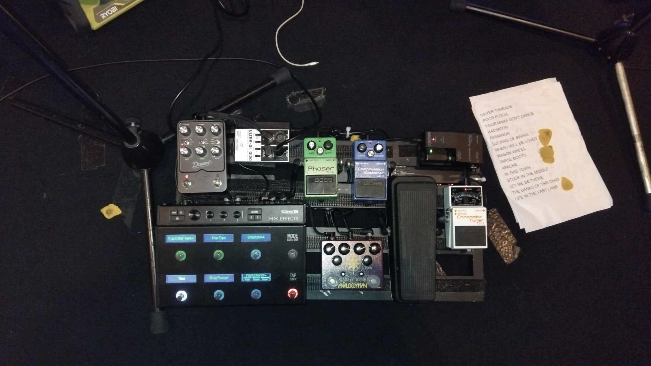 Boss Pedalboard by mikky_whalan featuring Boss TU-3 Chromatic Tuner, Dunlop GCB-80 High Gain Volume Pedal, and Boss WL-50 Wireless System and 6 more pieces of gear