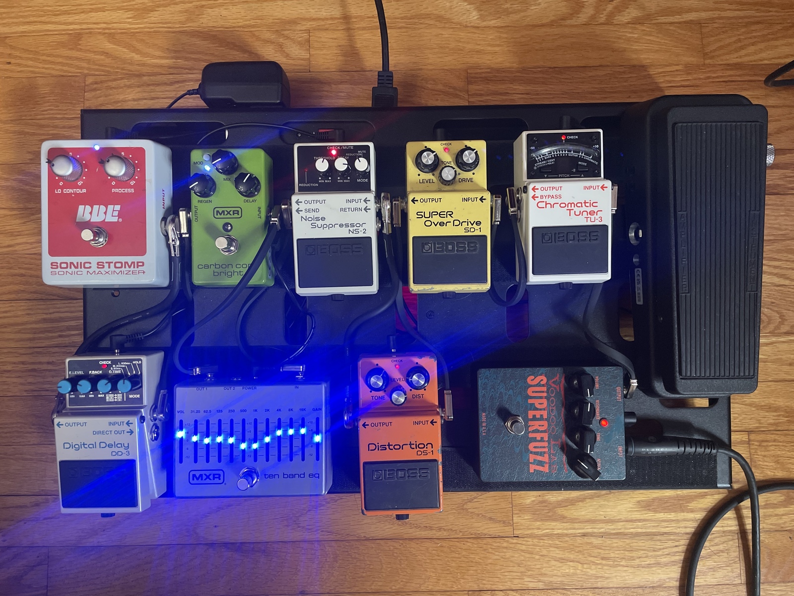 Boss Pedalboard by brad_duffy featuring Voodoo Lab Pedal Power 2 PLUS, Voodoo Lab Superfuzz Pedal, and BBE Sonic Stomp SS-92 and 7 more pieces of gear