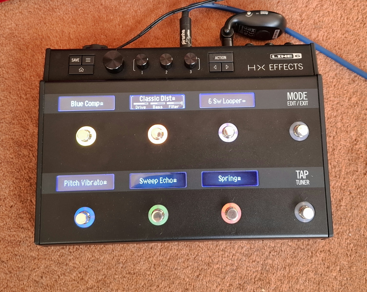 Pedalboard by lloydys featuring Line 6 HX Effects Guitar Multi-effects Floor Processor