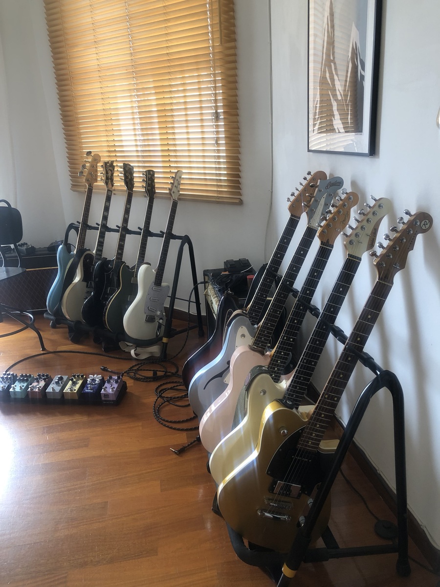 Studio Setup by dimitris_stasinos featuring Reverend Double Agent OG, Baum Guitars Conquer 59, and Fender American Professional II Telecaster and 6 more pieces of gear