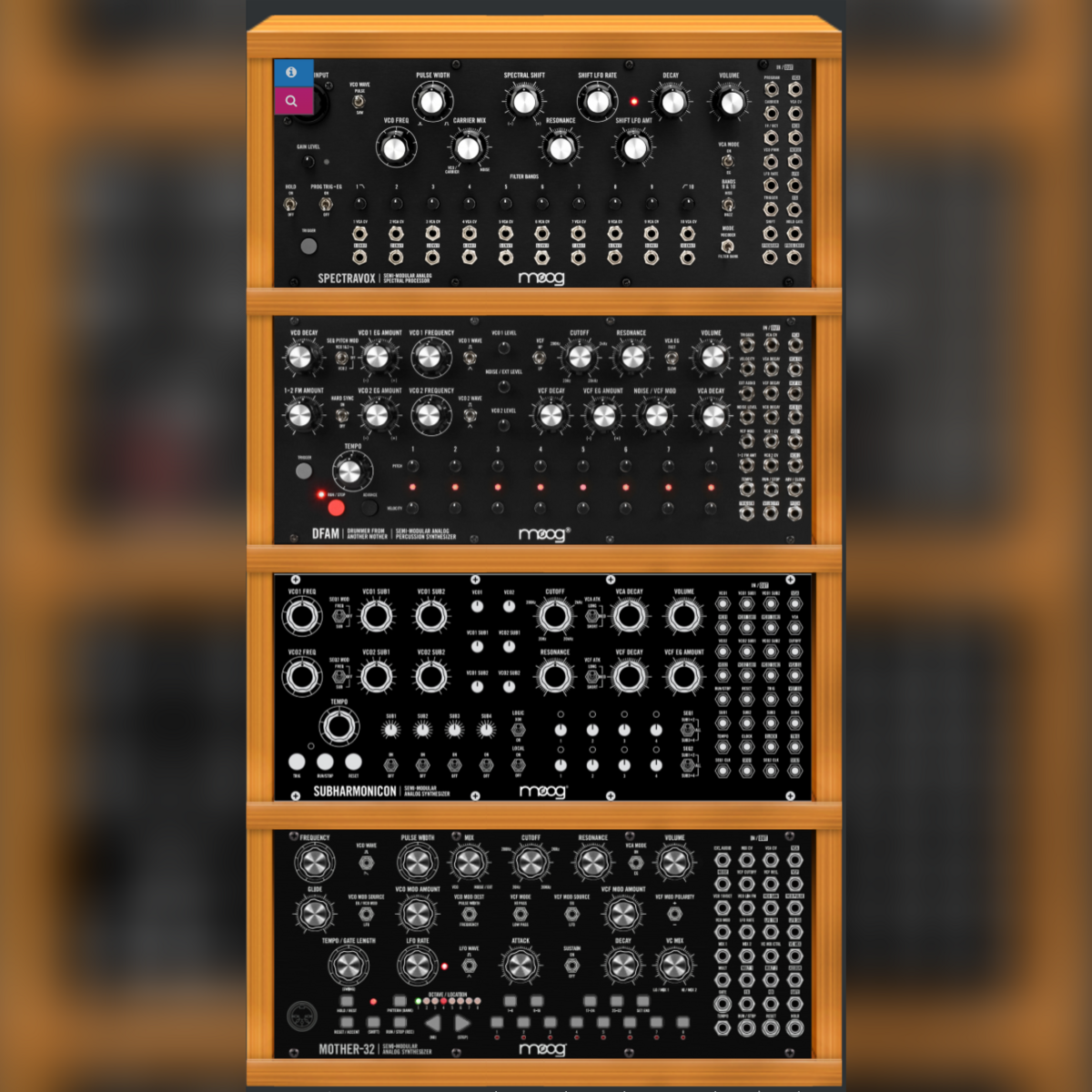 Electronic Studio Setup by supertramp162 featuring Moog Mother-32, Moog DFAM - Drummer From Another Mother, and Moog Subharmonicon and 1 more piece of gear