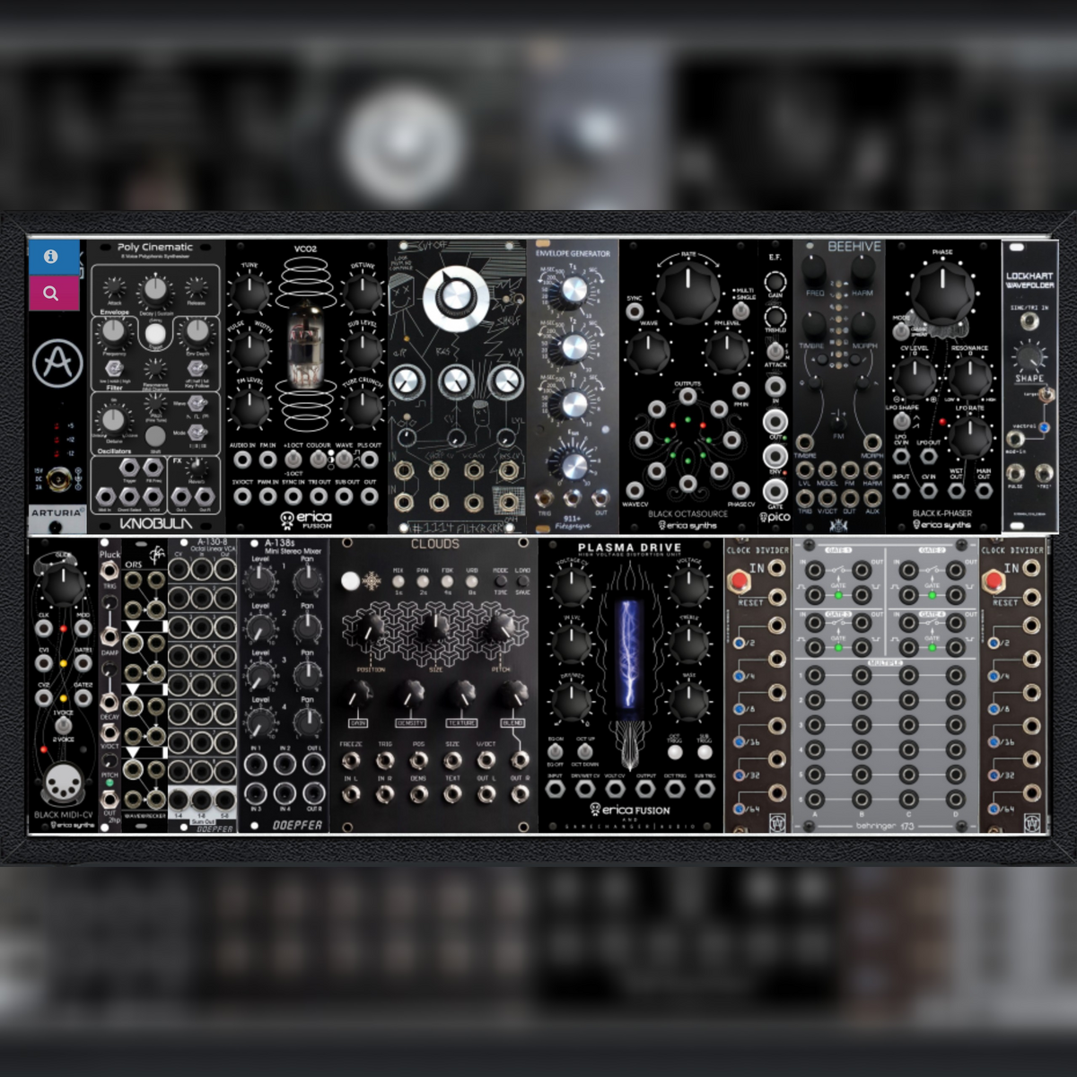 Electronic Studio Setup by supertramp162 featuring Gamechanger Audio / Erica Synths Plasma Drive, Mutable Instruments Clouds, and Mutable Instruments Braids Macro Oscillator Module and 2 more pieces of gear