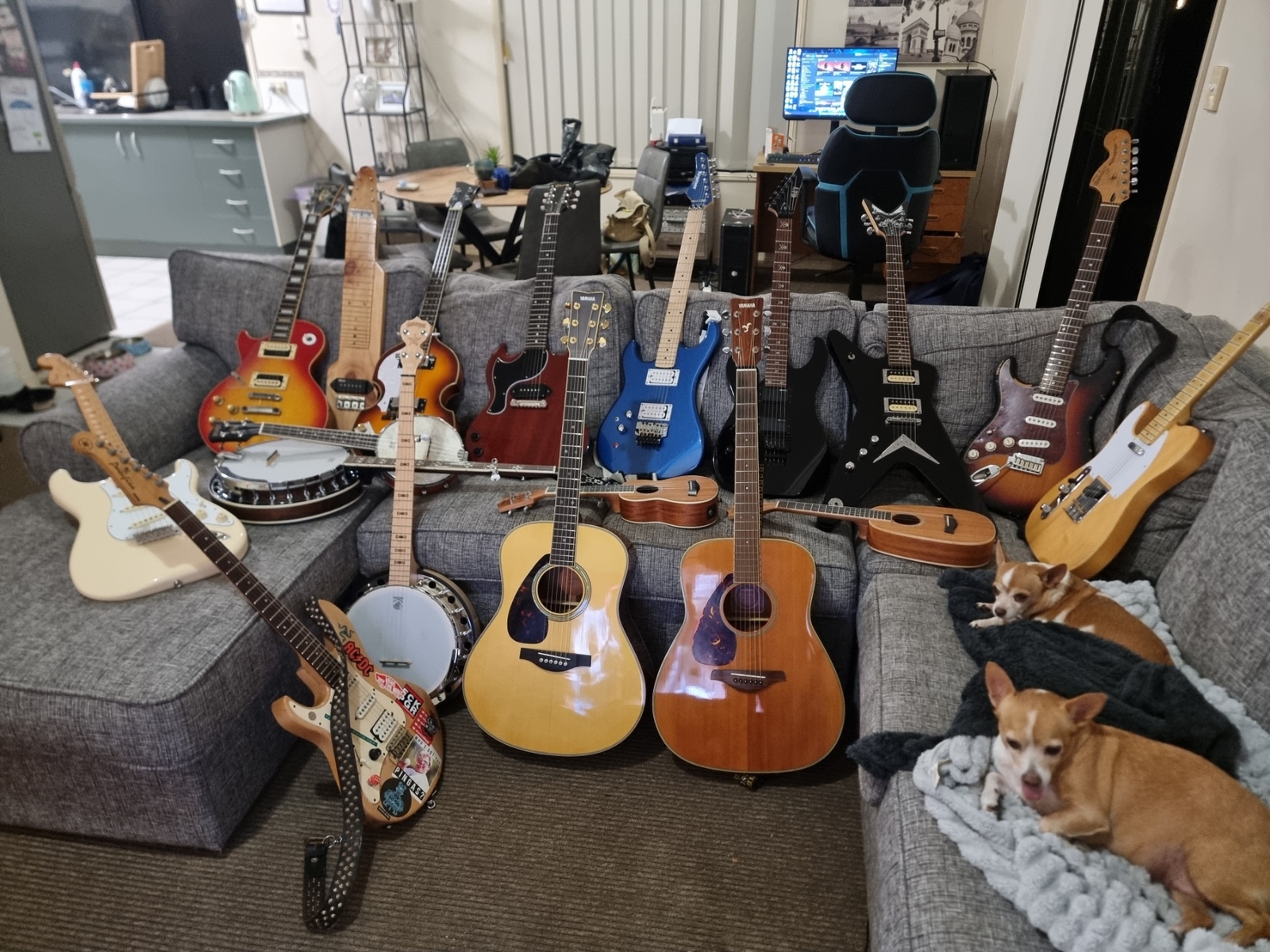 Music Gear Setup by mathewcowin featuring Gibson SG Junior, Yamaha LL16 ARE, and Kramer Pacer Classic and 4 more pieces of gear
