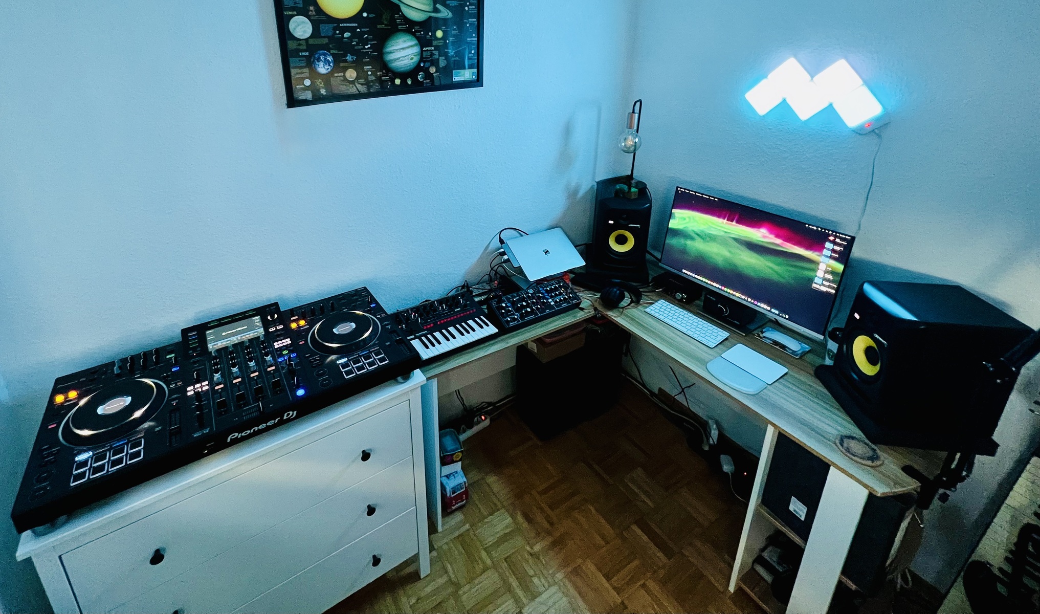 Electronic DJ Setup by 3x3cute featuring KRK ROKIT 6 G3 Studio Monitor, Focusrite Scarlett 2i2 2nd Gen, and Behringer Model D and 9 more pieces of gear