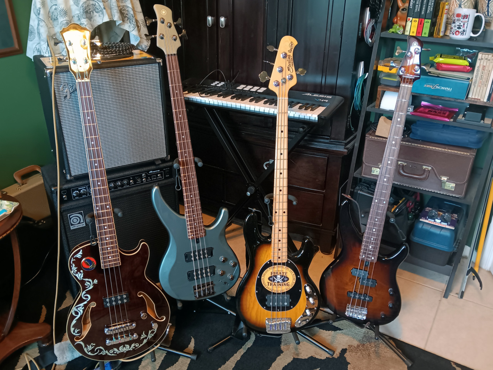 Yamaha Music Gear Setup by jeremy_crockett featuring Ibanez Artcore AGB140 Semi-Hollowbody, Yamaha TRBX304, and Sterling by Music Man Ray34CA and 1 more piece of gear