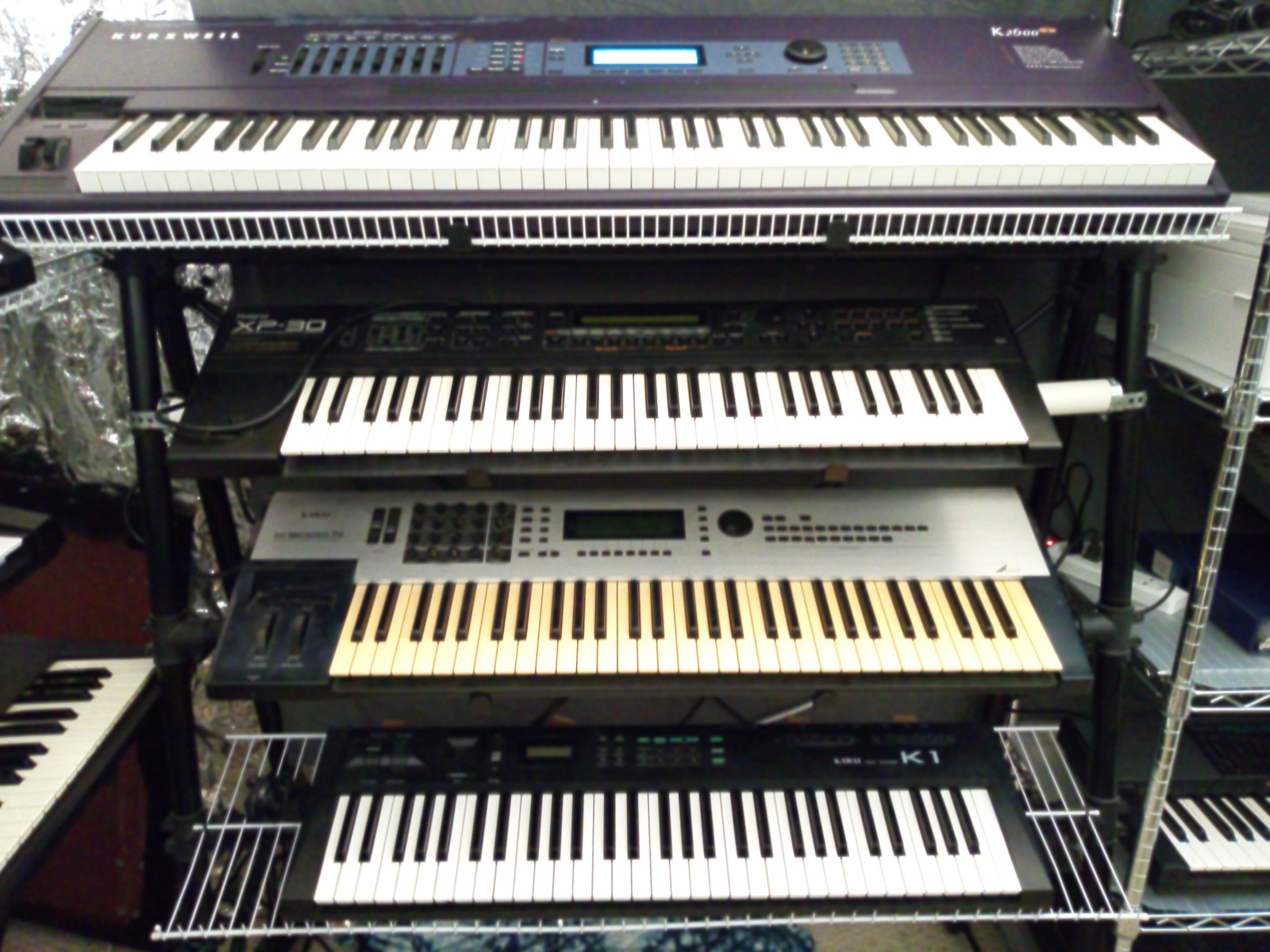 Electronic Studio Setup by dkdivedude featuring Kurzweil K2600 Synthesizer, Roland XP-30 Synthesizer, and Kawai K-5000 Synthesizer and 1 more piece of gear