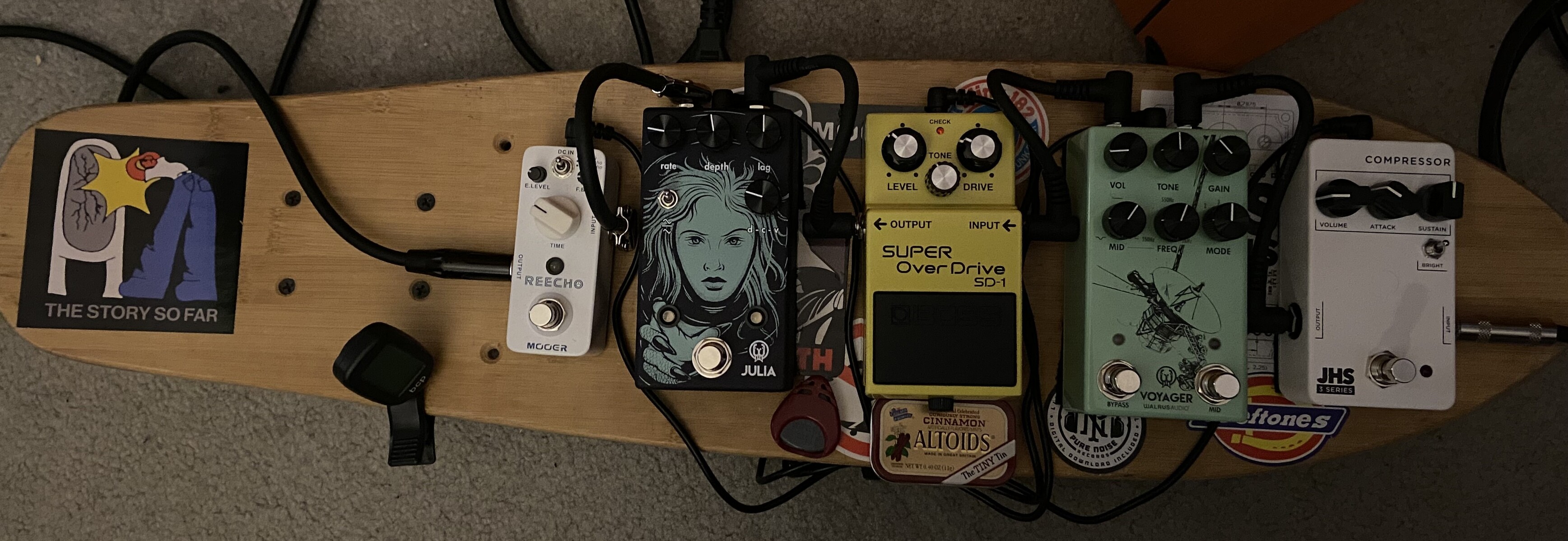 Metal Pedalboard by andrew_d featuring JHS 3 Series Compressor, Walrus Audio Walrus Voyager Preamp/Overdrive MKII, and Boss SD-1 Super OverDrive and 4 more pieces of gear