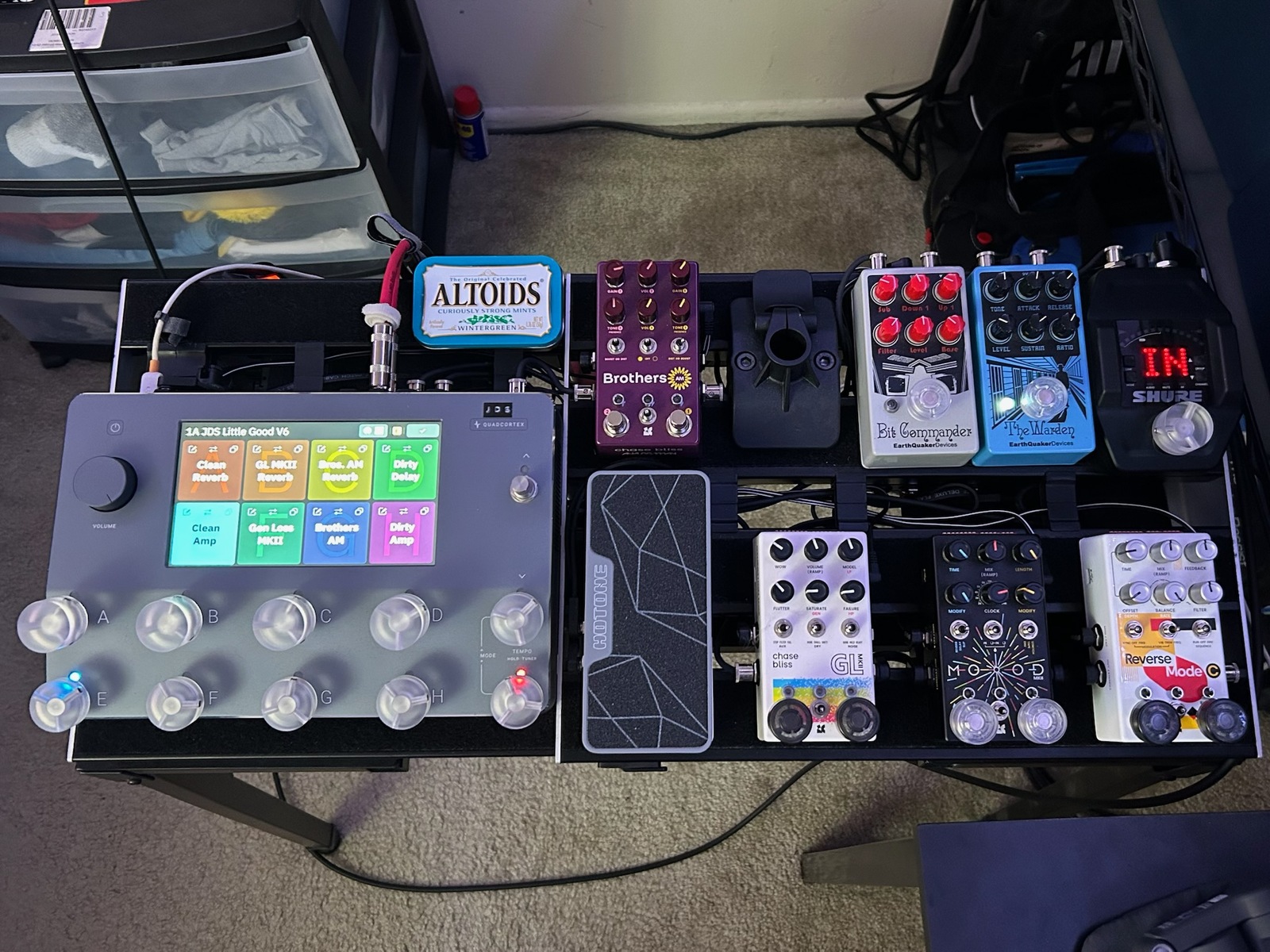 Metal Pedalboard by jdshamoun featuring Neural DSP Quad Cortex, Chase Bliss Audio Generation Loss MKII, and Chase Bliss Audio Brothers AM and 10 more pieces of gear