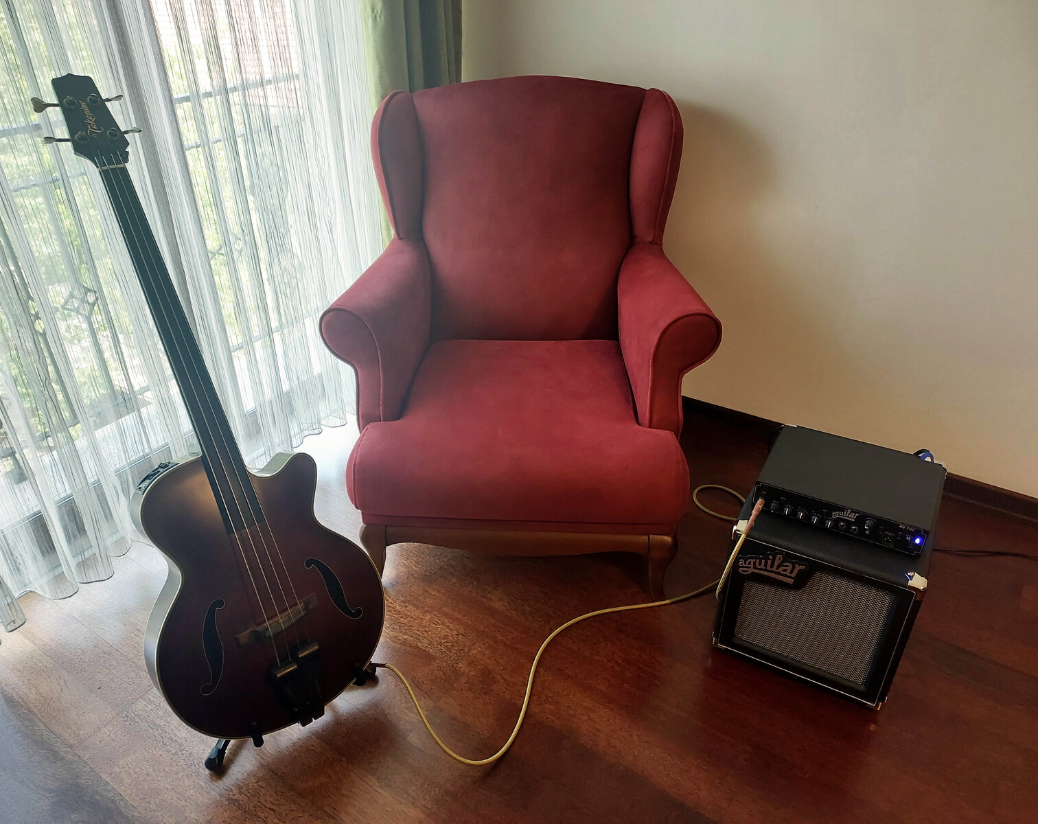 Aguilar Amp Rig by cagatay_cetin featuring Takamine TB-10, Aguilar AG700, and Aguilar SL 110 1 x 10-inch 175-watt Bass Cabinet - Classic Black 8 Ohm