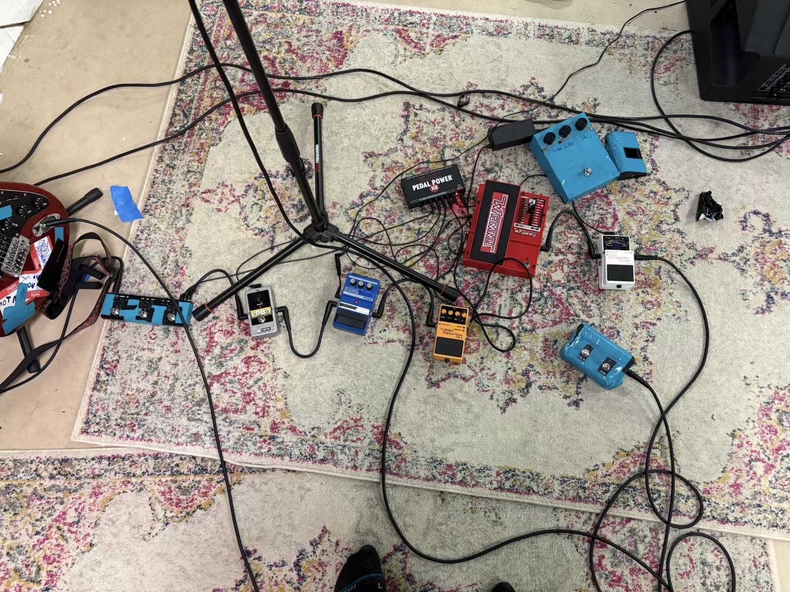 Pedalboard by notmine2009 featuring Electro-Harmonix Big Muff Pi, Boss DS-2 Turbo Distortion, and DOD FX65 Stereo Chorus and 8 more pieces of gear