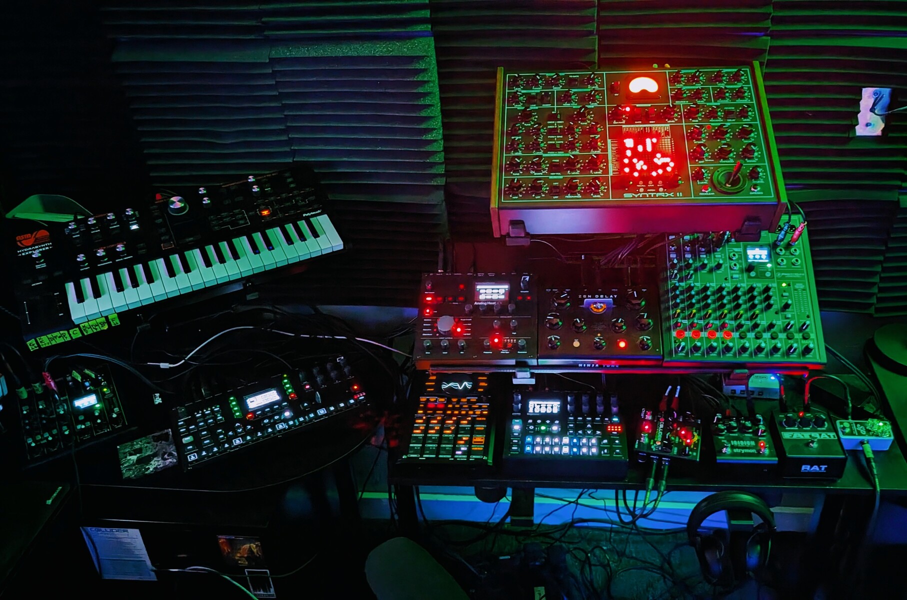 Electronic Studio Setup by freezeetch featuring ASM Hydrasynth Explorer, Mackie ProFX6v3+ 6-channel Mixer with Effects and USB, and Elektron Octatrack MKII and 13 more pieces of gear