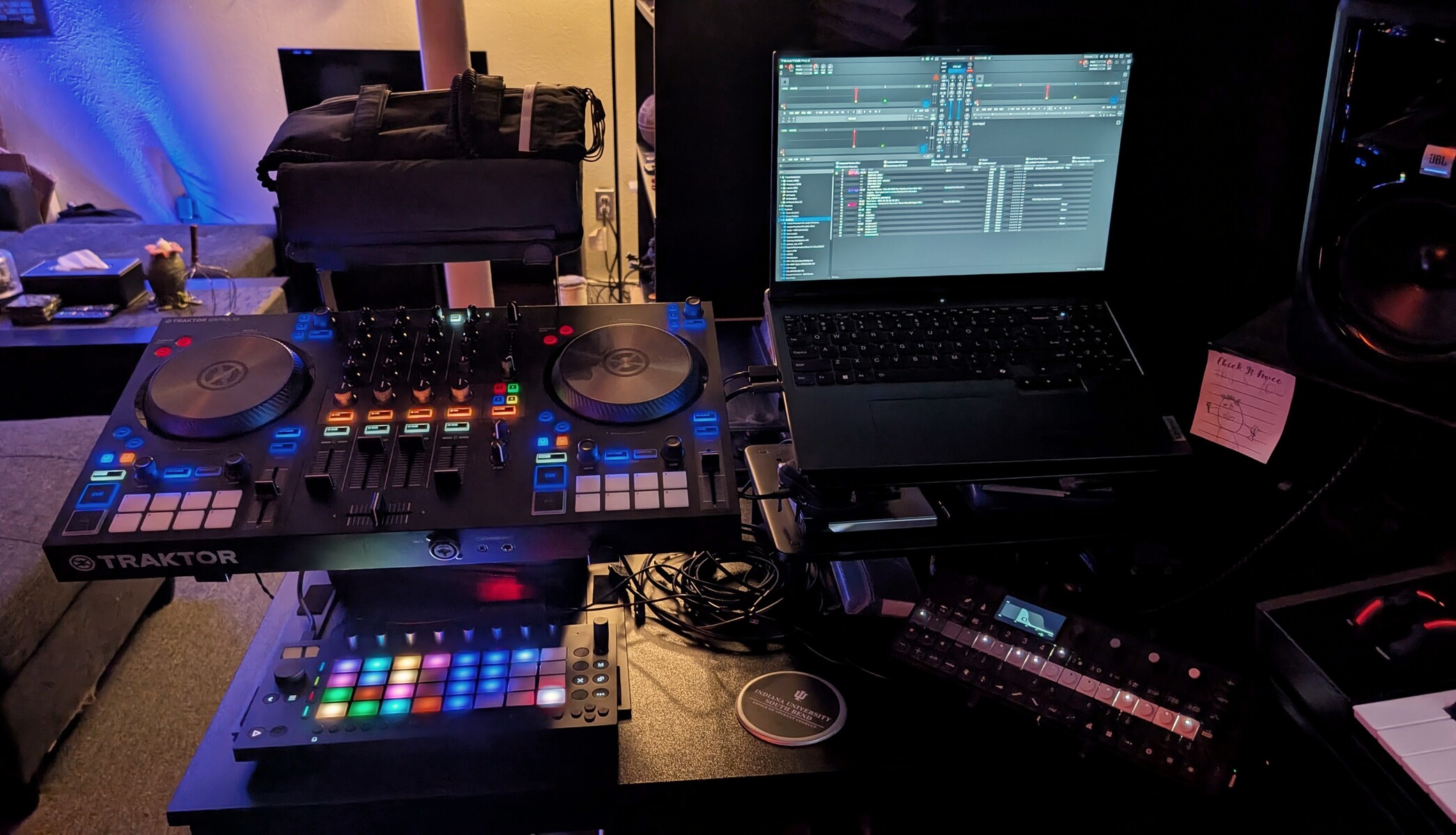 Electronic DJ Setup by freezeetch featuring Native Instruments Traktor Kontrol S3 4-Channel DJ Controller, Ableton Move Standalone Instrument, and Teenage Engineering OP-XY Portable Synthesizer & Sequencer and 4 more pieces of gear