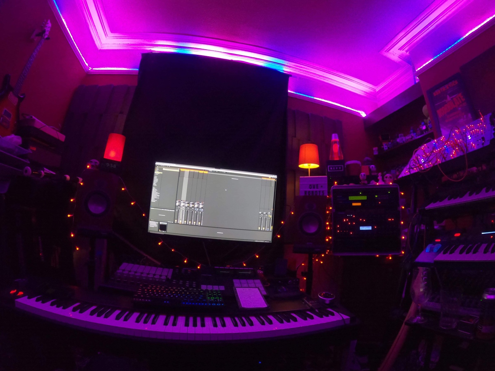 Electronic Studio Setup by modulate featuring Novation UltraNova, Behringer 2600 Gray Meanie, and Alesis MIDIVerb 4 and 8 more pieces of gear