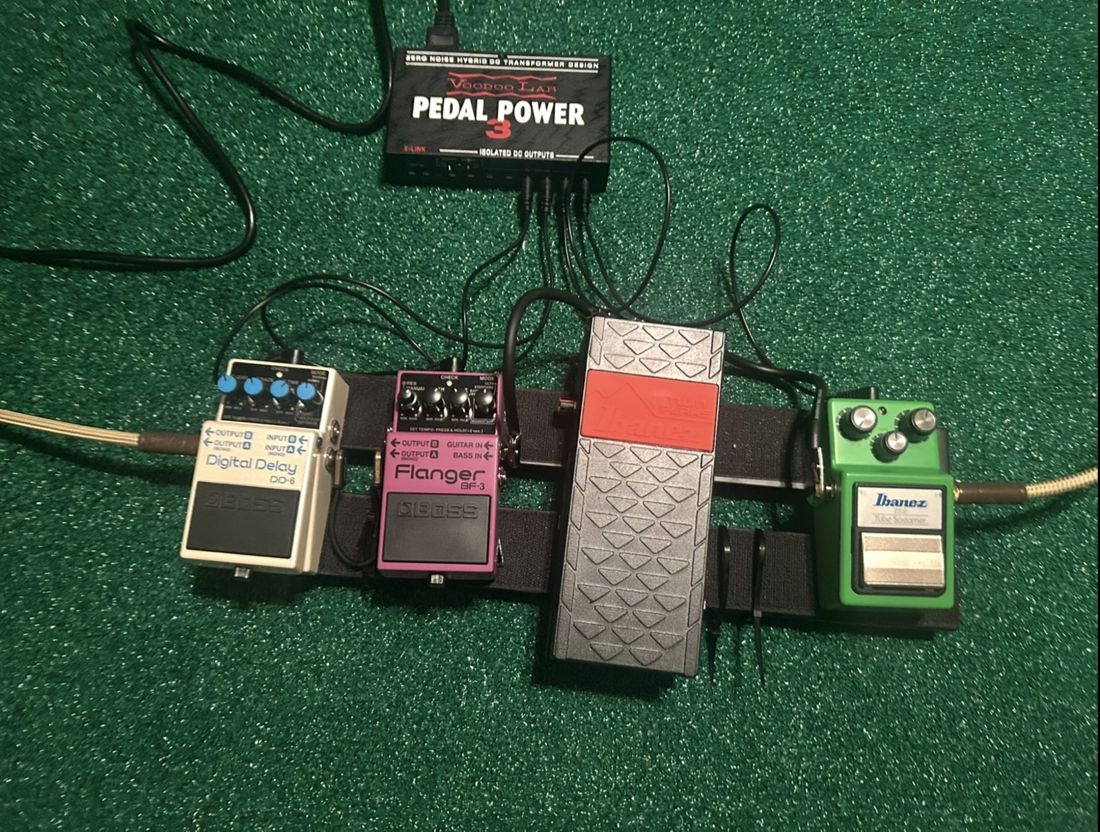 Metal Pedalboard by joepro182 featuring Boss DD-6 Digital Delay, Ibanez TWP10 Twin Peaks Wah Pedal, and Voodoo Lab Pedal Power 3 and 3 more pieces of gear
