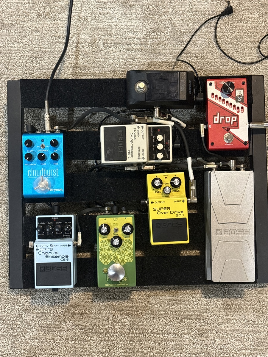 Metal Pedalboard by concubine featuring DigiTech Drop, Boss FV-30H Compact Foot Volume Pedal, and Korg PB-1 Pitchblack and 5 more pieces of gear