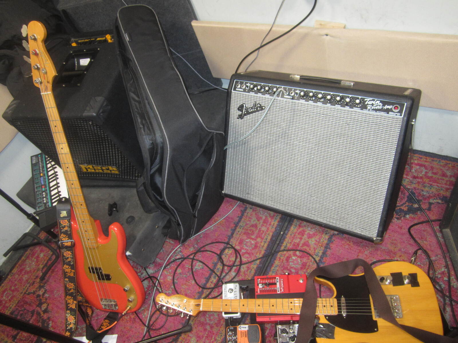 Fender Pedalboard by fred_mile1 featuring Fender  '65 Twin Reverb, Squier Classic Vibe '50s Telecaster, and Fender Vintera Precision Bass