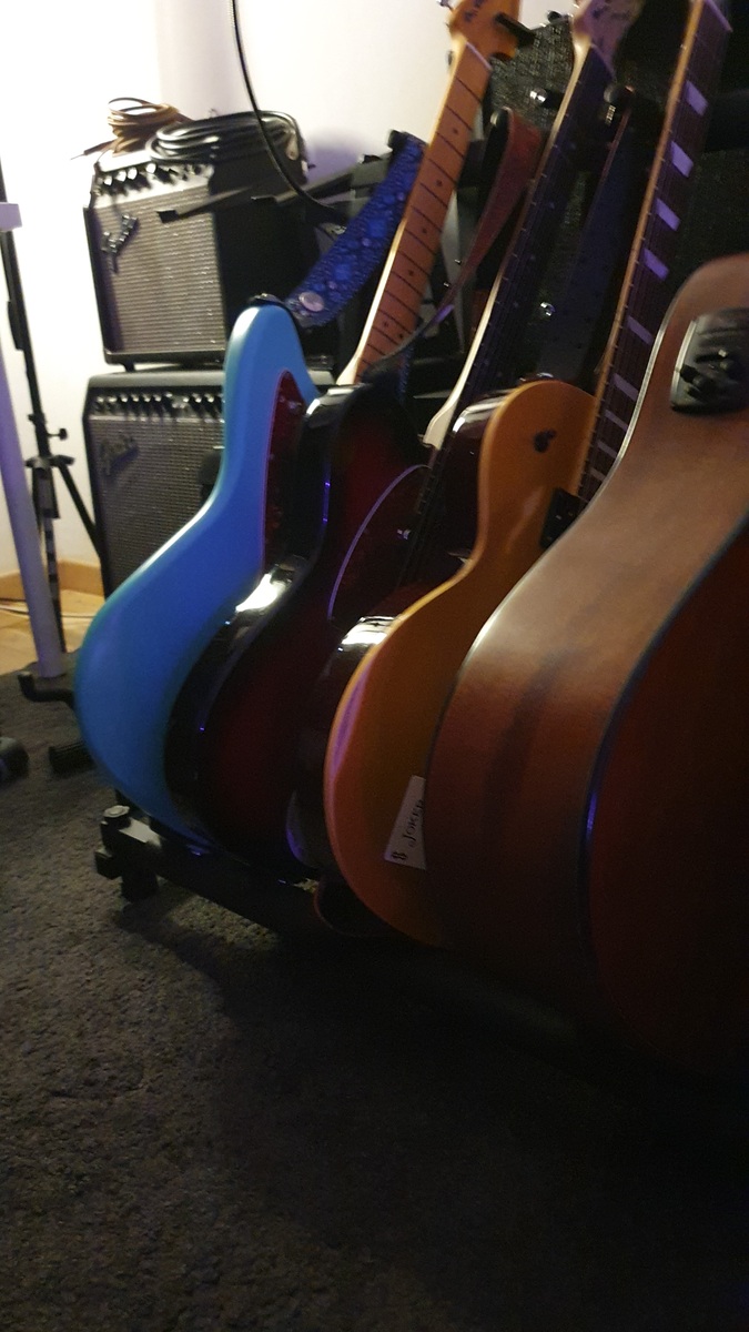Squier Studio Setup by umberto_padovan featuring Squier 40th Anniversary Jazzmaster Vintage Edition, Squier Standard Telecaster, and LAG Tramontane T80DCE and 1 more piece of gear