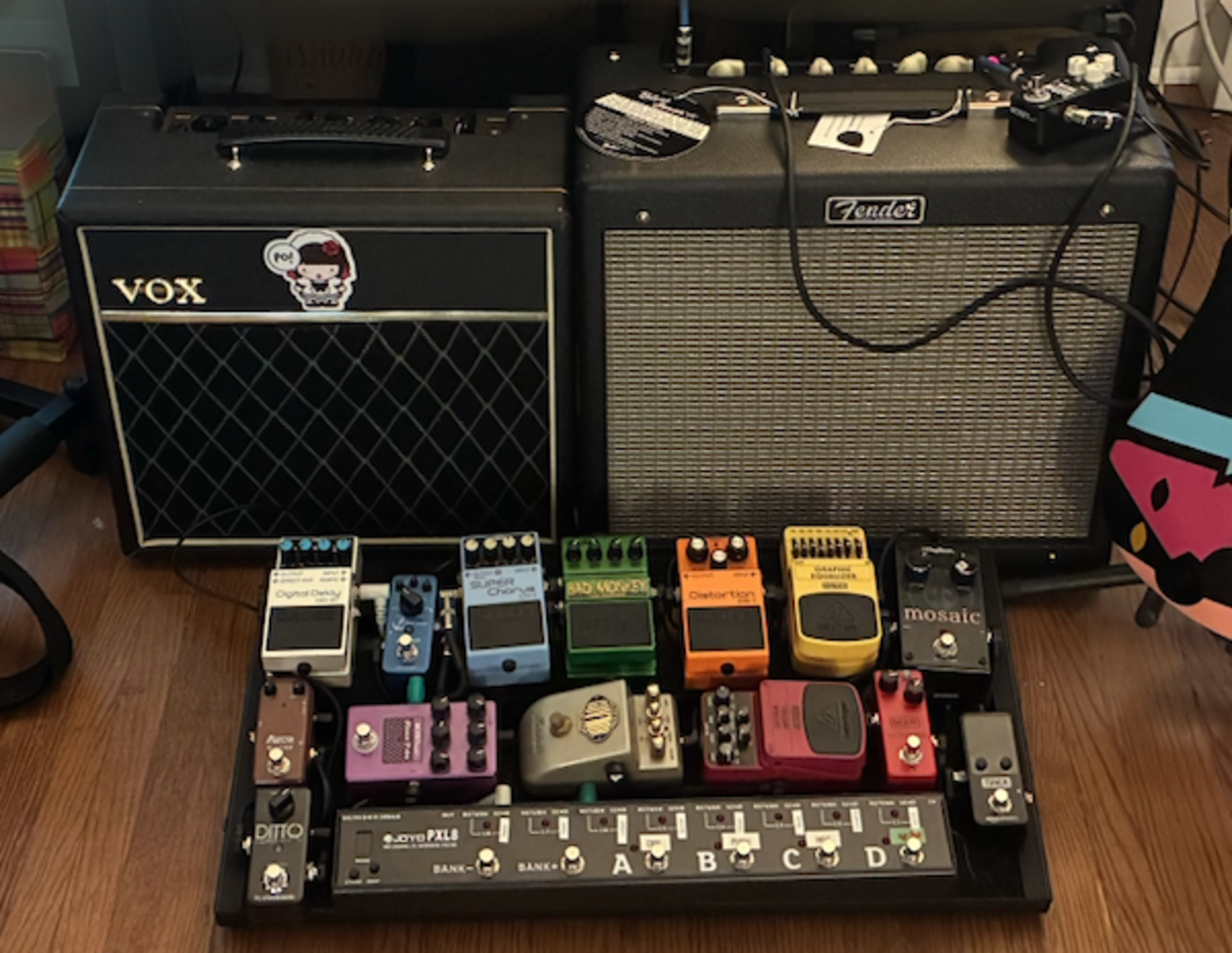 Country Pedalboard by simon_j_dodd featuring Fender Blues Junior III 15W 1x12 Tube Guitar Combo Amp and Vox Pathfinder 15