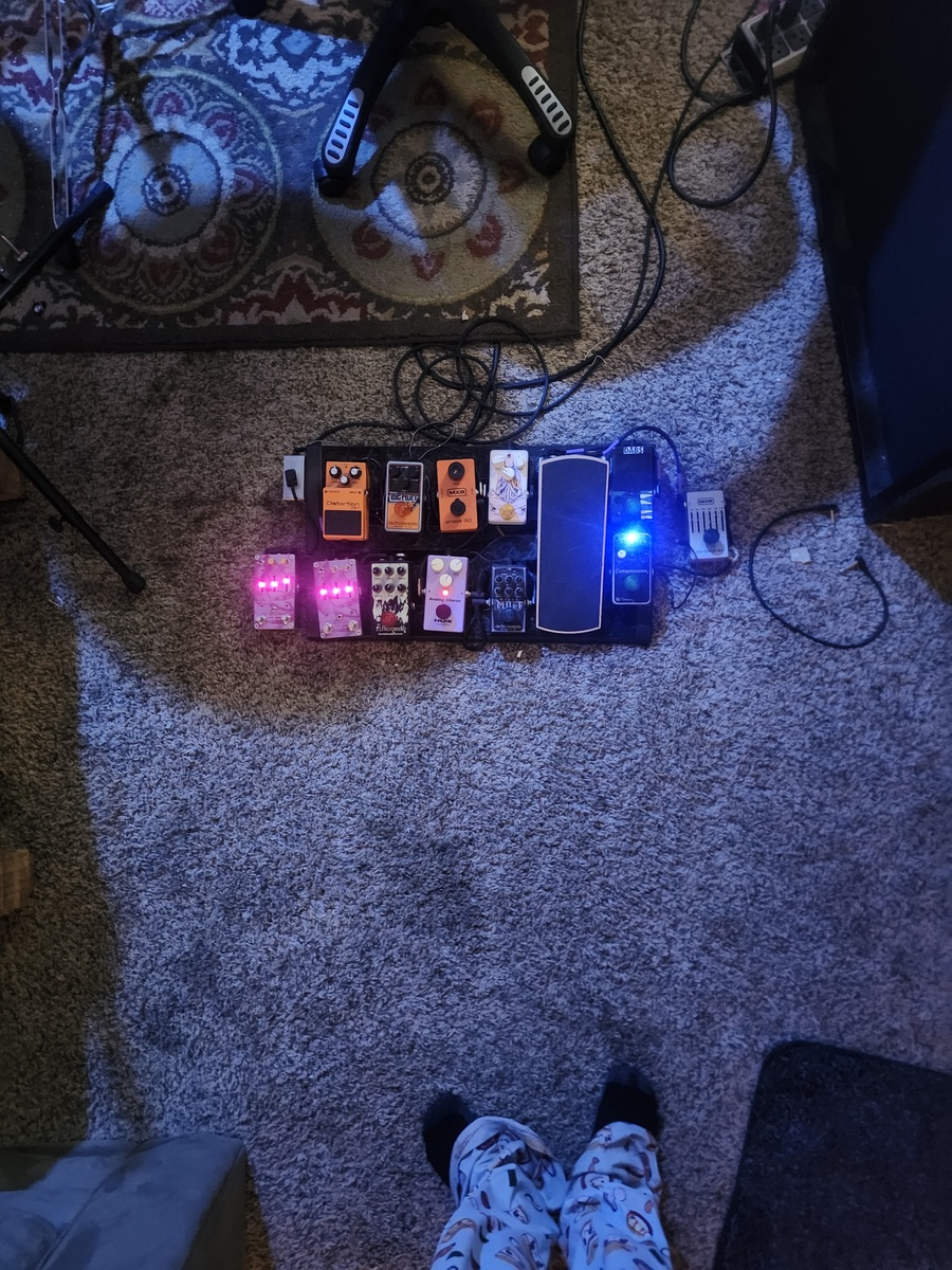 Pedalboard by mr_mulberry featuring MXR M101 Phase 90, Electro-Harmonix Op-Amp Big Muff Pi, and MXR MX-109 Six Band Graphic Equalizer and 6 more pieces of gear