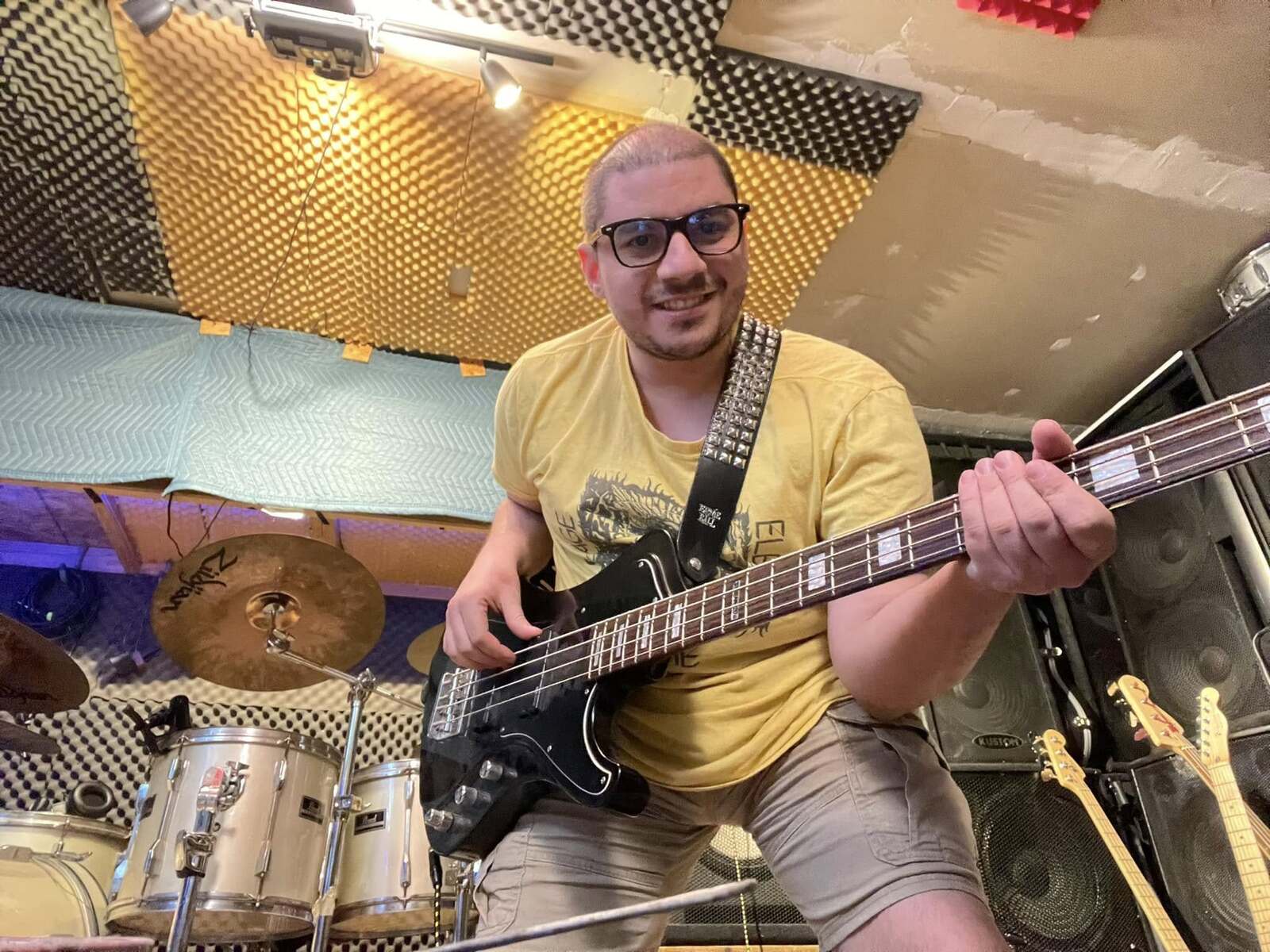 Studio Setup by devin_ian_schramm featuring LTD Bass Guitar