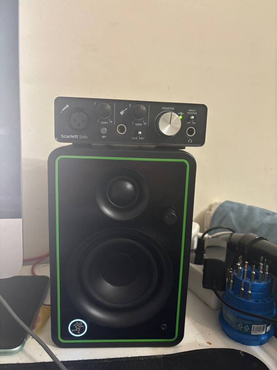 Electronic Studio Setup by yusmars featuring Focusrite Scarlett Solo 2nd Gen and Mackie CR3-X