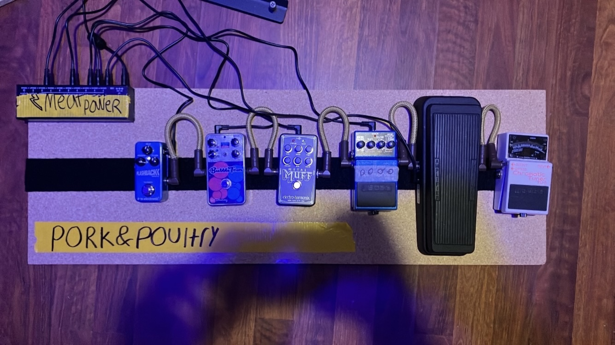 Pedalboard by austinnoise featuring Boss TU-3 Chromatic Tuner, Dunlop GCB-95 Cry Baby, and Boss PS-6 Harmonist and 4 more pieces of gear