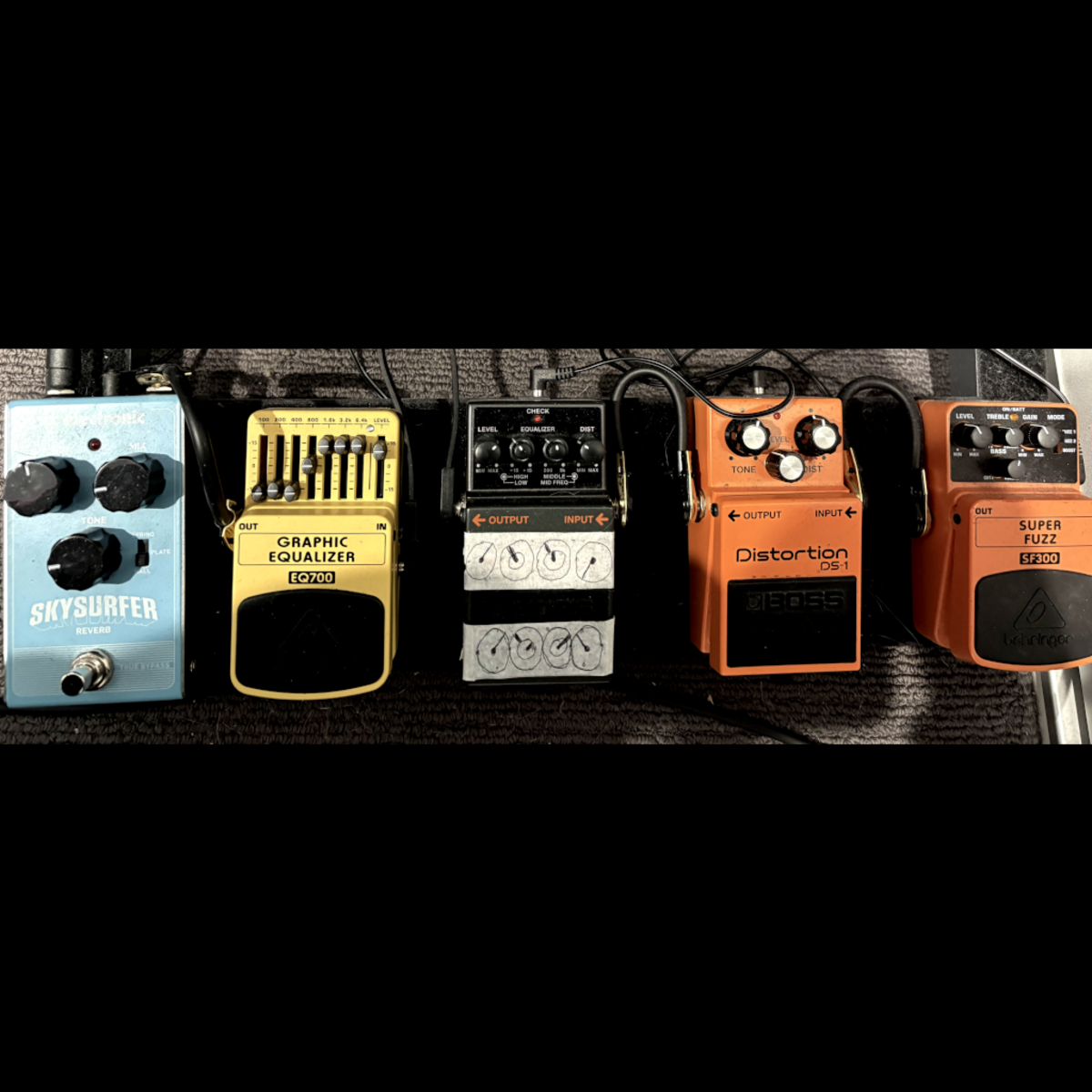 Boss Pedalboard by retardead featuring Behringer SF300 Super Fuzz, Boss DS-1 Distortion, and Boss MT-2 Metal Zone and 2 more pieces of gear