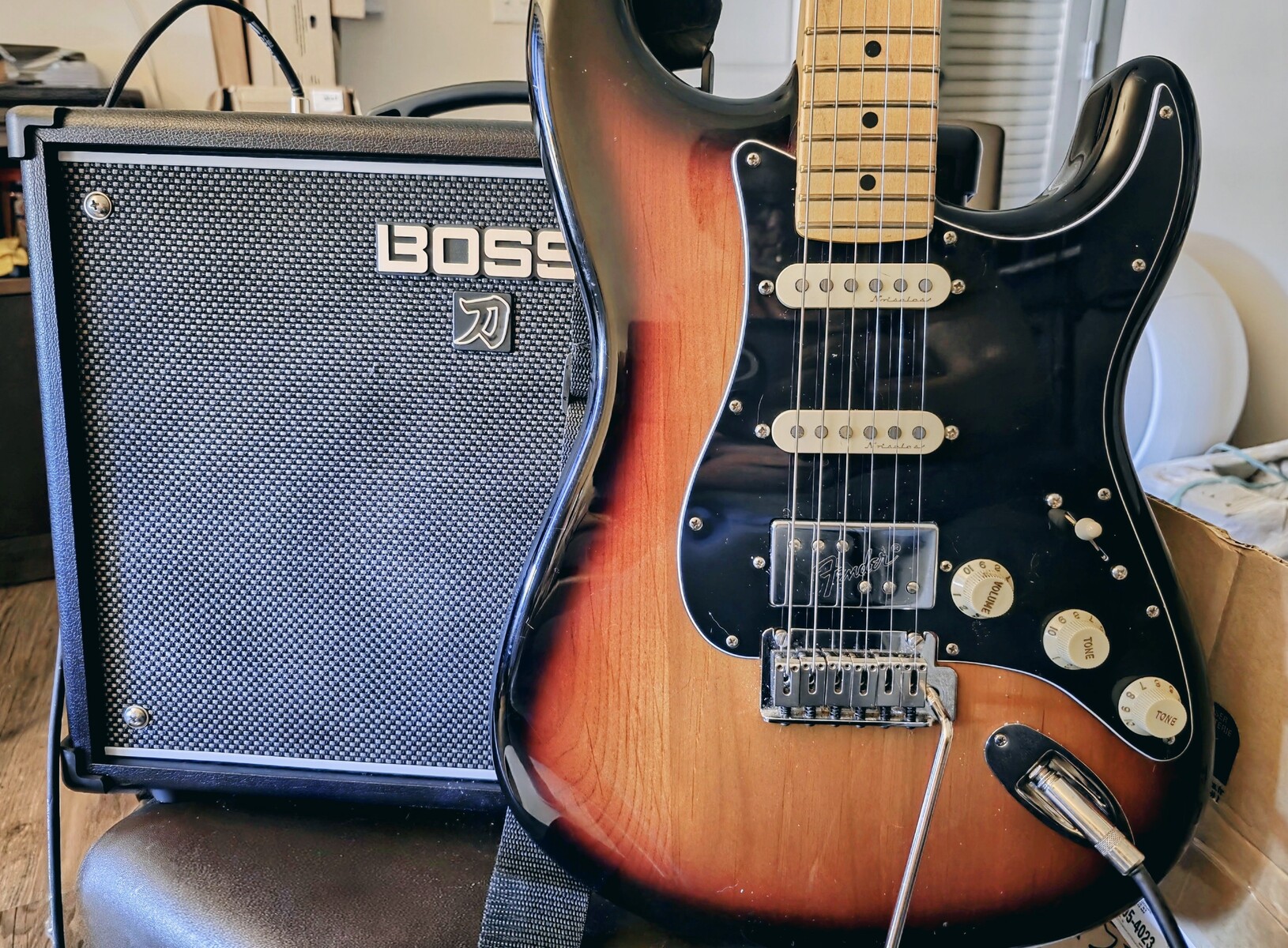 Country Amp Rig by megscetera featuring Fender Player Plus Stratocaster HSS and Boss Katana-50 EX Gen 3 50-watt 1 x 12-inch Combo Amplifier