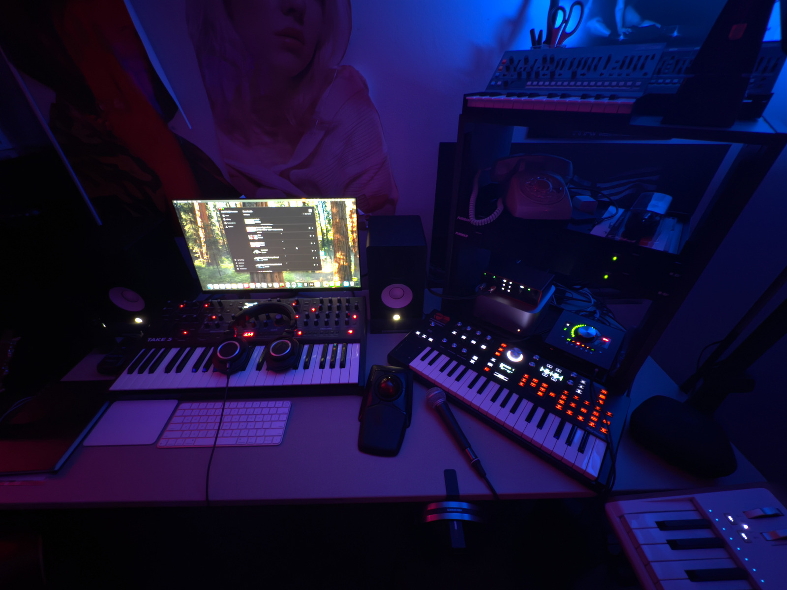 Electronic Studio Setup by nathanetes featuring Sequential Take 5, ASM Hydrasynth Explorer, and Roland Boutique JU-06A and 7 more pieces of gear