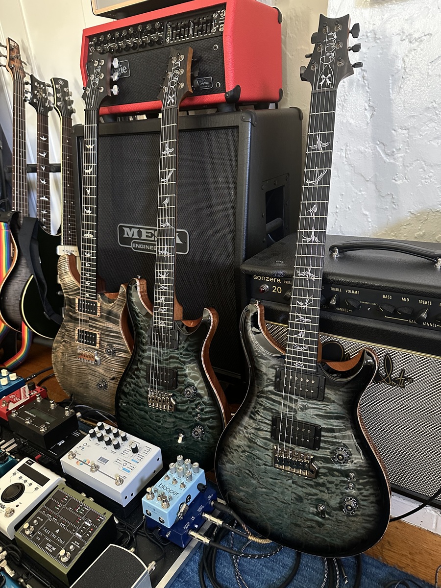 Metal Music Gear Setup by edgedancer featuring PRS Kanami Limited Edition Signature Guitar (2024-2025), PRS Wood Library Custom 24 10-Top Electric Guitar, and PRS CE 24 and 3 more pieces of gear