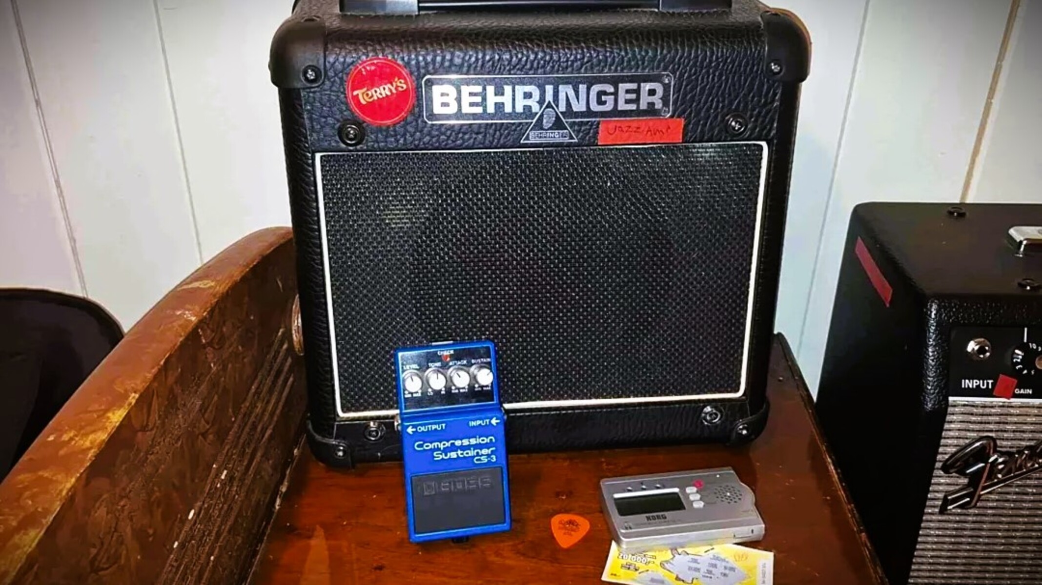 Pedalboard by lars_gustav_larsson featuring Boss CS-3 Compression Sustainer, Dunlop Tortex Standard 0.60mm Guitar Picks, and Korg GA-30 Guitar - Bass Tuner and 1 more piece of gear