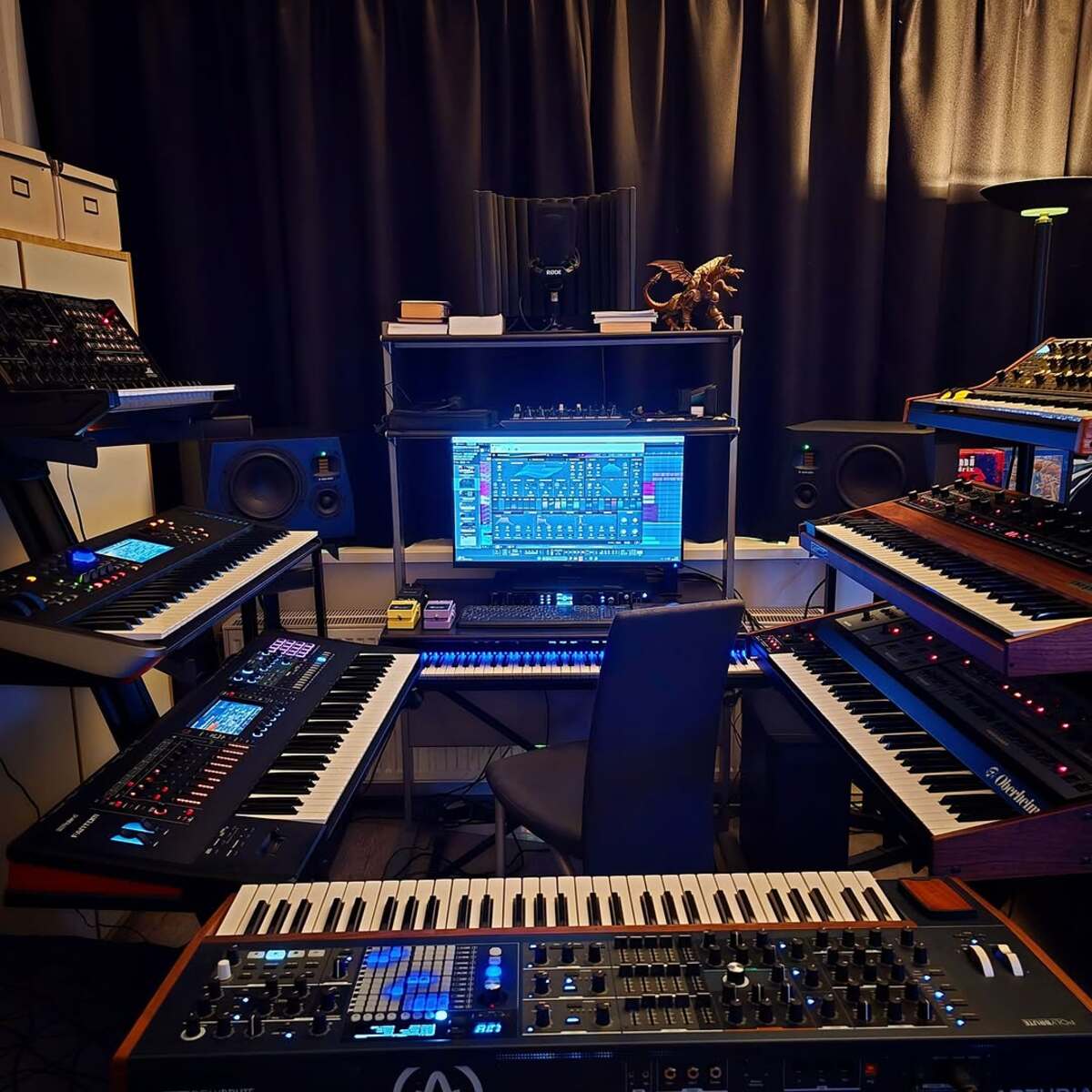 Electronic Studio Setup by bart_van_zon featuring Moog Subsequent 37, Sequential Circuits Prophet 10 rev 4, and Oberheim OB-X8 and 17 more pieces of gear