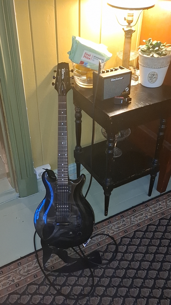 Amp Rig by lars_gustav_larsson featuring Hamer XT Series Skulls, Dunlop MXR TRS Stereo Cable, and Pulse TU-14B Clip-on Tuner and 3 more pieces of gear