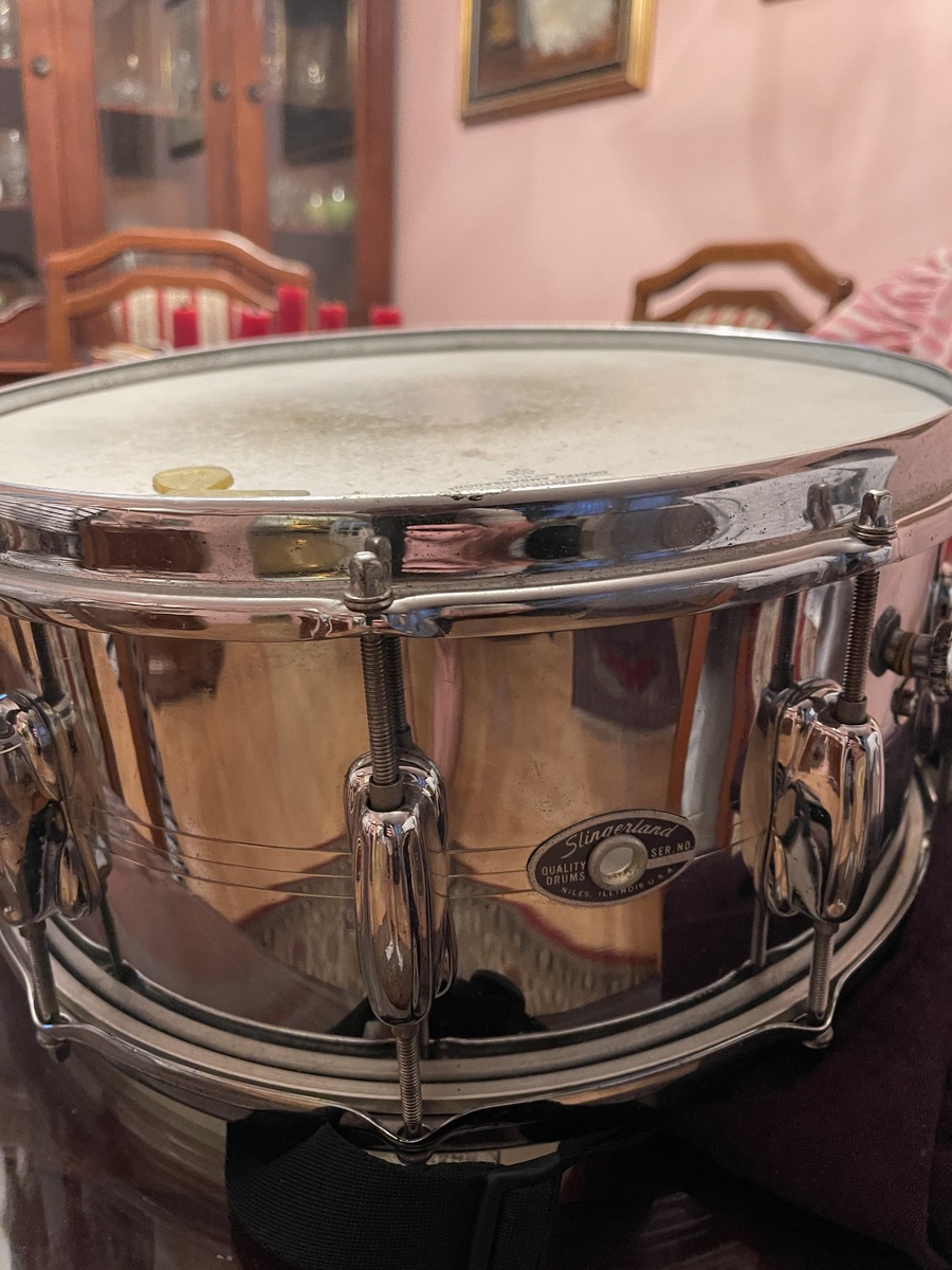 Drum Kit by trifuntlo featuring Slingerland Sound King 6.5"x14" Snare drum (Mid 70s)