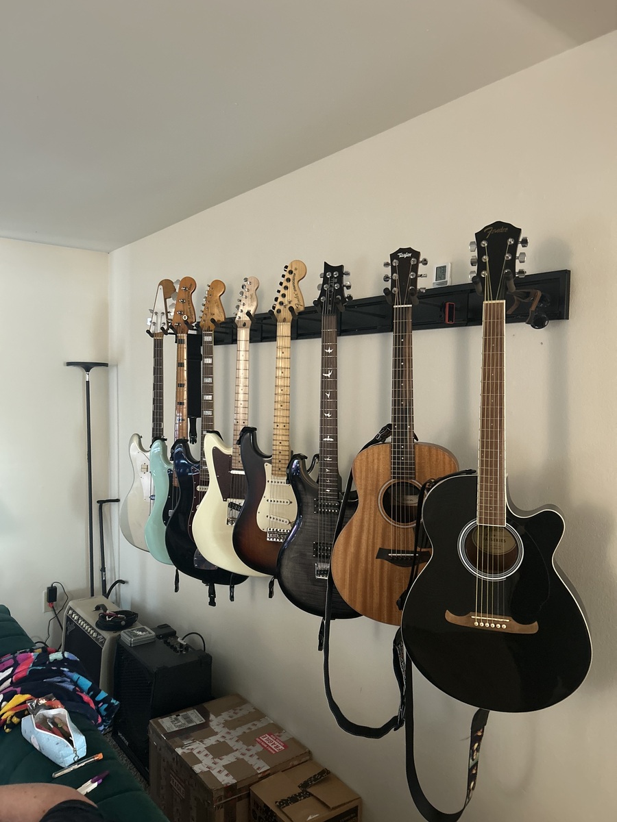 Music Gear Setup by jdshamoun featuring Taylor GS-Mini, PRS SE 277, and Fender American Special Stratocaster and 1 more piece of gear