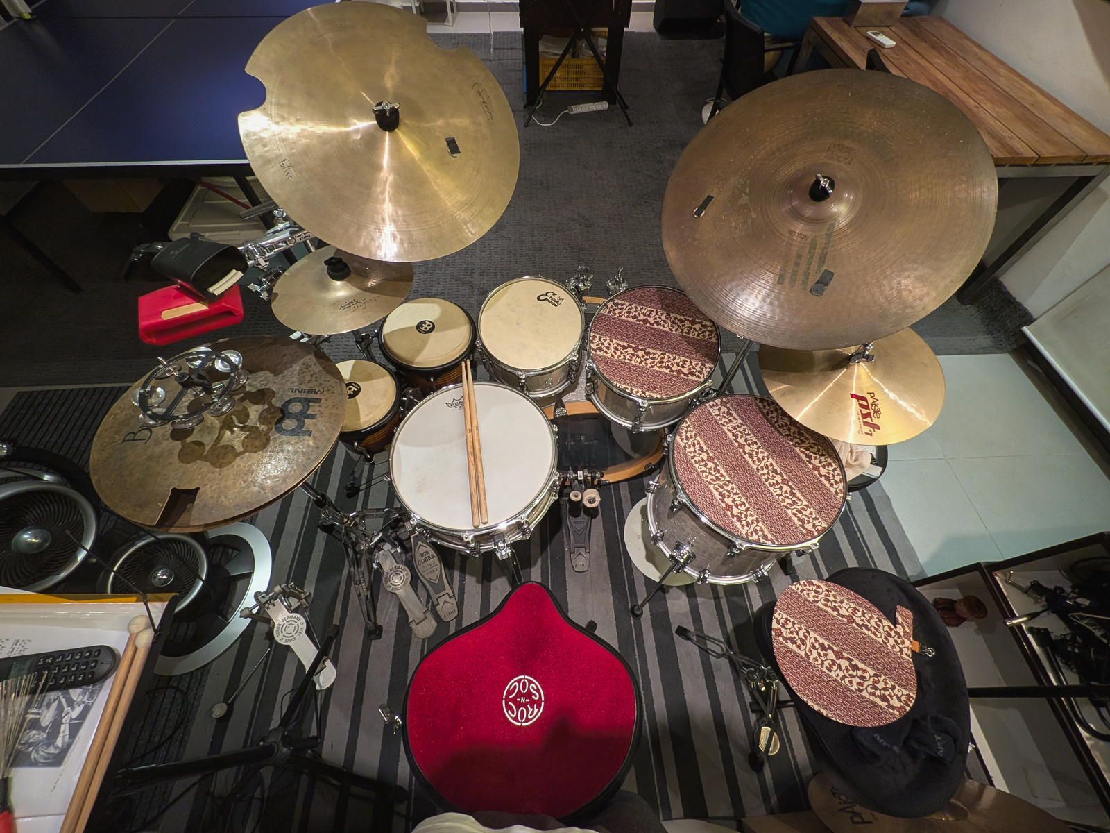 Metal Drum Kit by jcthe7 featuring Sonor AQ2 Studio 5-piece Shell Pack, Remo Ambassador Clear Snare Side Drumhead, and Remo Coated Ambassador and 14 more pieces of gear