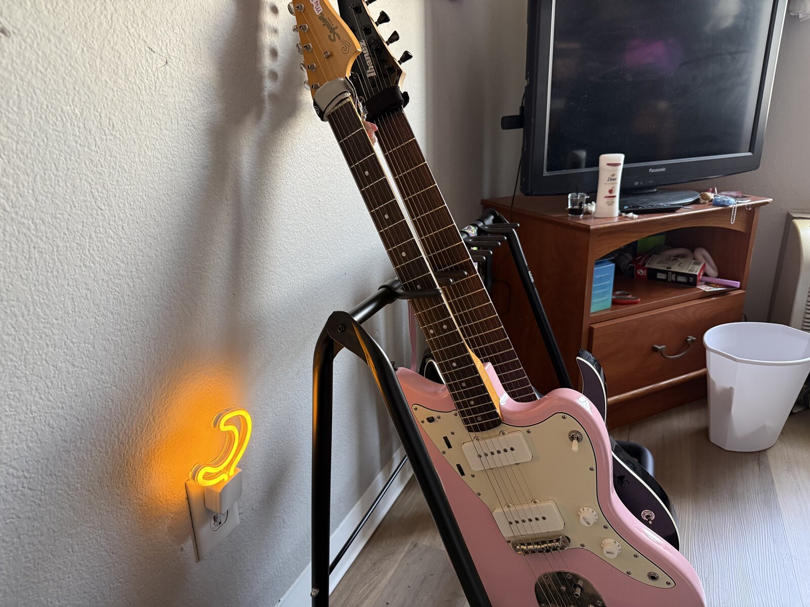 Ibanez Music Gear Setup by marisa featuring Ibanez RGIR28FE Iron Label 8-string Electric Guitar and Squier Classic Vibe '60s Jazzmaster