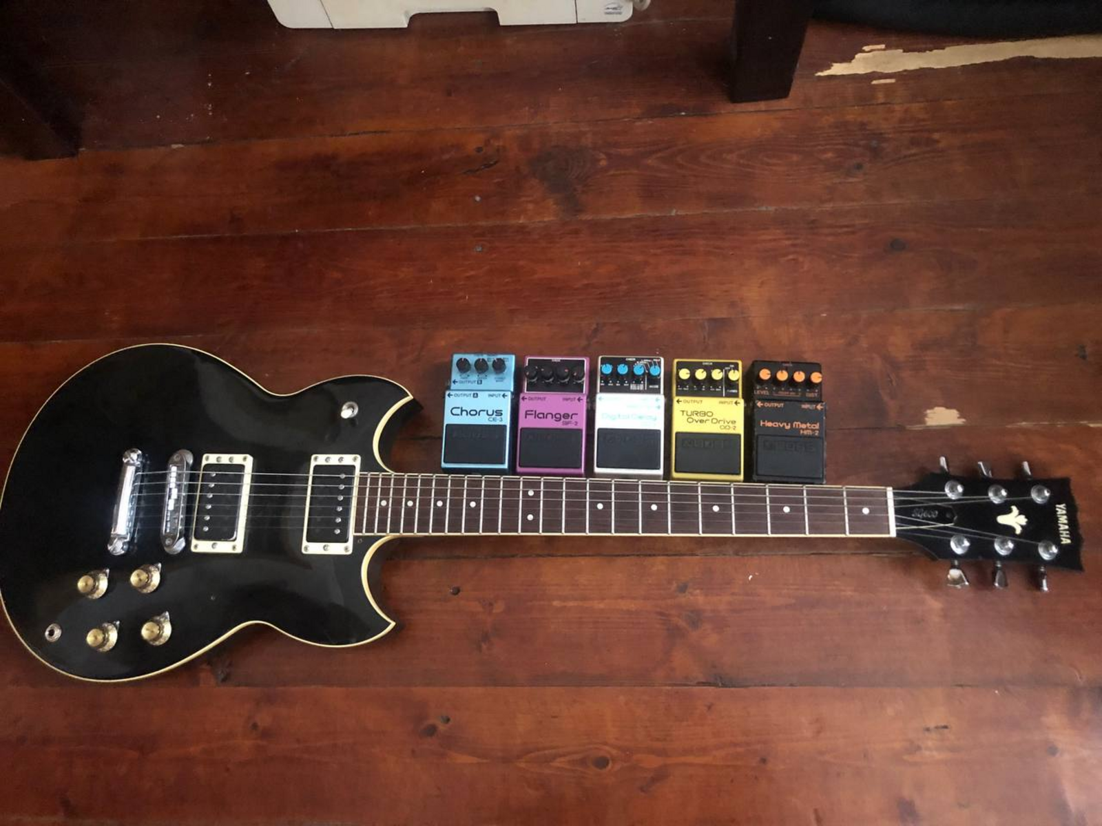 Boss Pedalboard by konsul featuring Yamaha SG-600, Boss CE-3 Chorus, and Boss BF-2 Flanger and 3 more pieces of gear