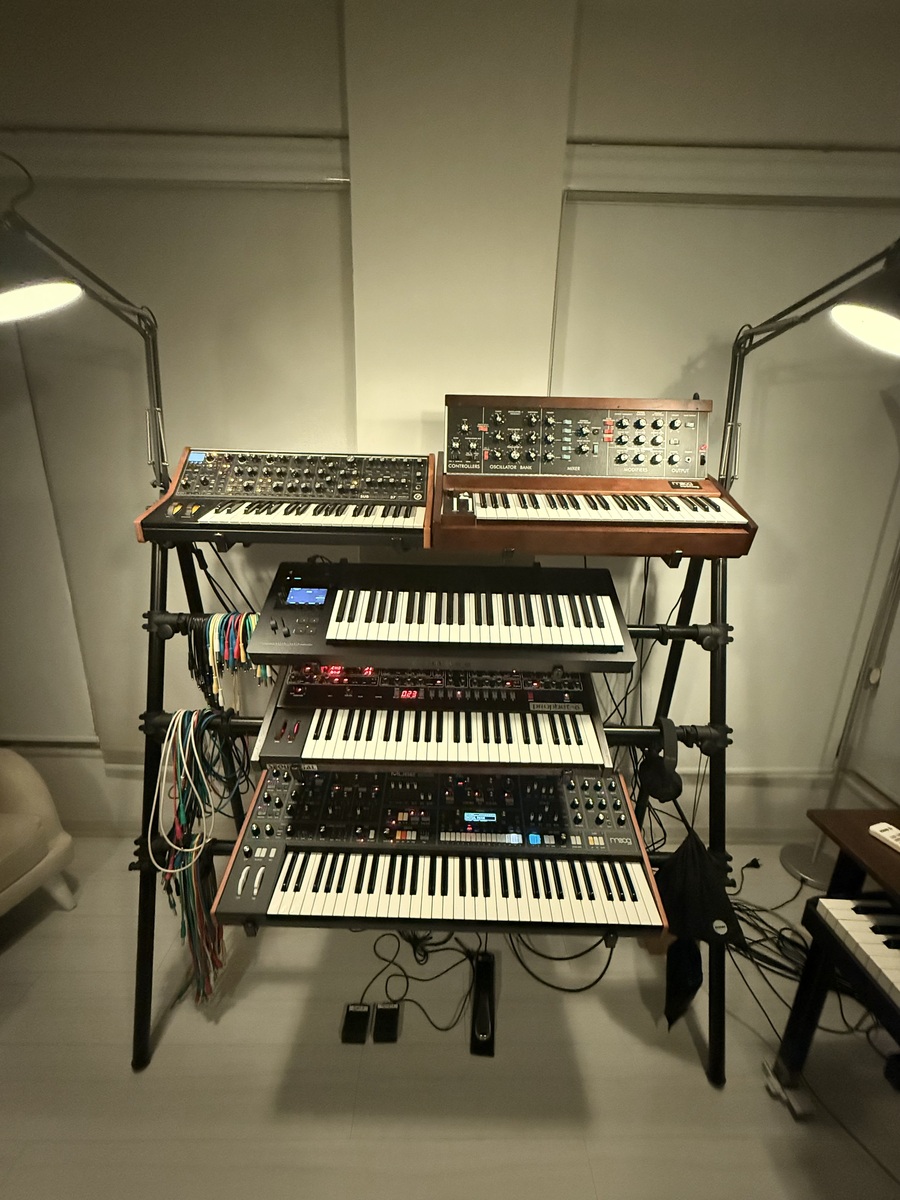 Electronic Studio Setup by namikayapinar featuring Moog Subsequent 37, Moog Minimoog Model D, and Expressive E Osmose 49-key Polyphonic Synthesizer and MIDI Controller and 2 more pieces of gear