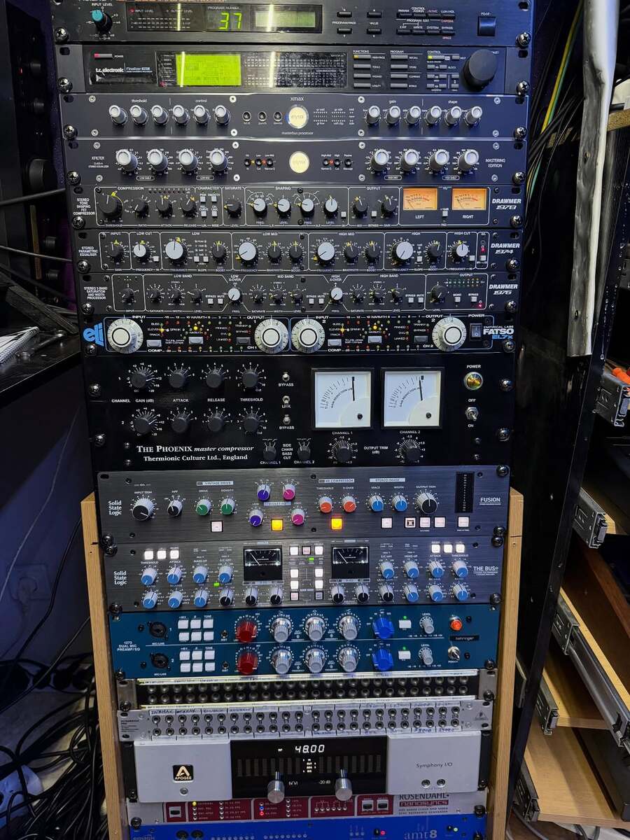 Electronic Studio Setup by rettervondunkel featuring ROSENDAHL Nanosyncs HD, Apogee Symphony I/O 16x16 USB Audio Interface, and Behringer 1273 2-channel Microphone Preamplifier and Equalizer and 11 more pieces of gear