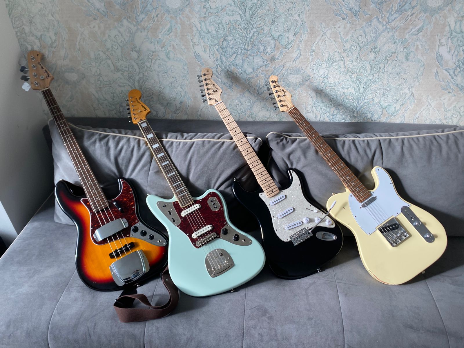 Music Gear Setup by arsenij featuring Squier Jaguar  Classic Vibe '70s, Squier Sonic Stratocaster Electric Guitar, and Squier Telecaster and 1 more piece of gear
