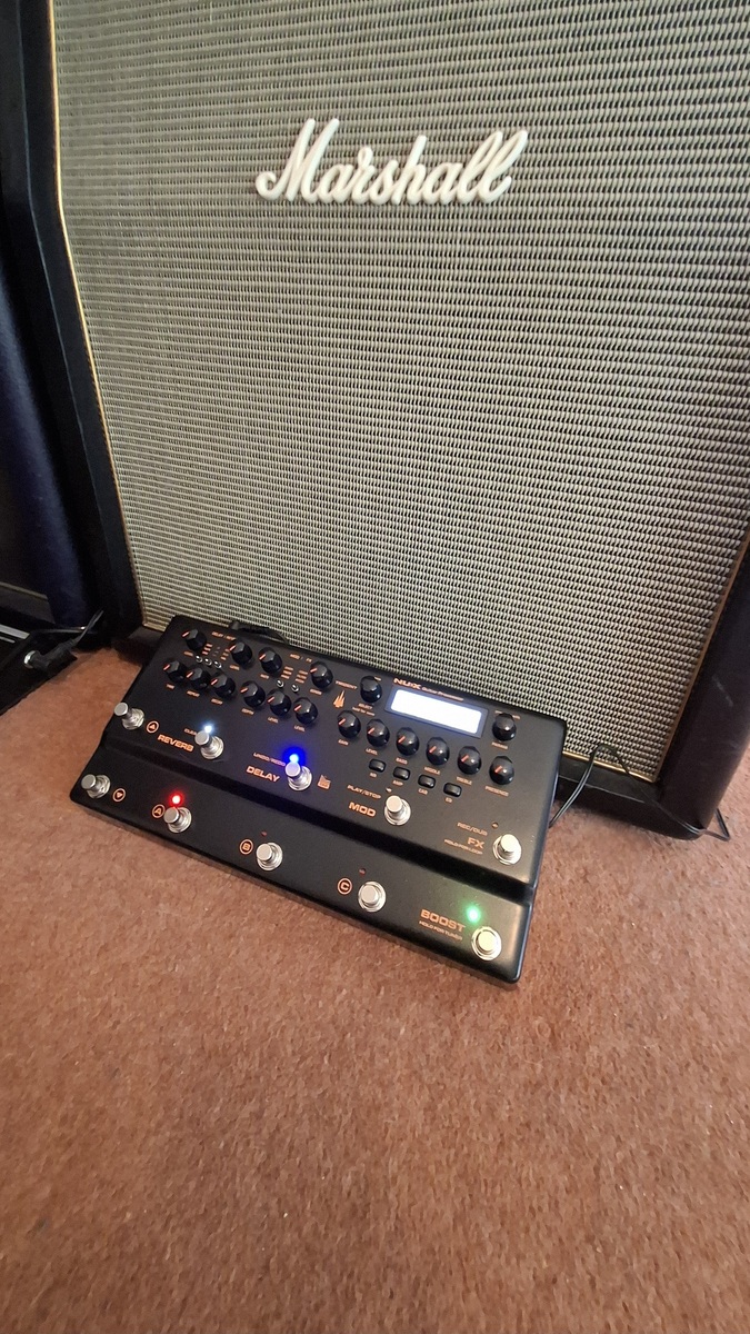 Pedalboard by lloydys featuring Nux Trident Nme-5 Guitar Processor With Amps, Ir Loader, Fx And Phrase Looper Black