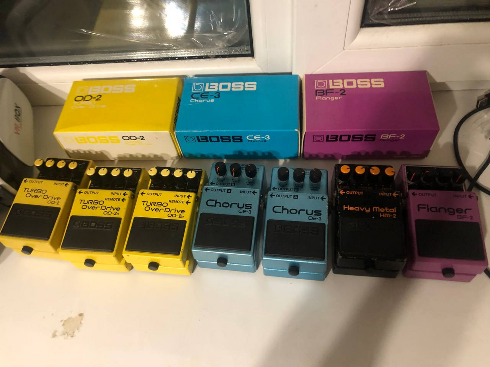 Pedalboard by konsul featuring Boss OD-2 Turbo OverDrive, Boss OD-2R Turbo OverDrive, and Boss CE-3 Chorus and 2 more pieces of gear