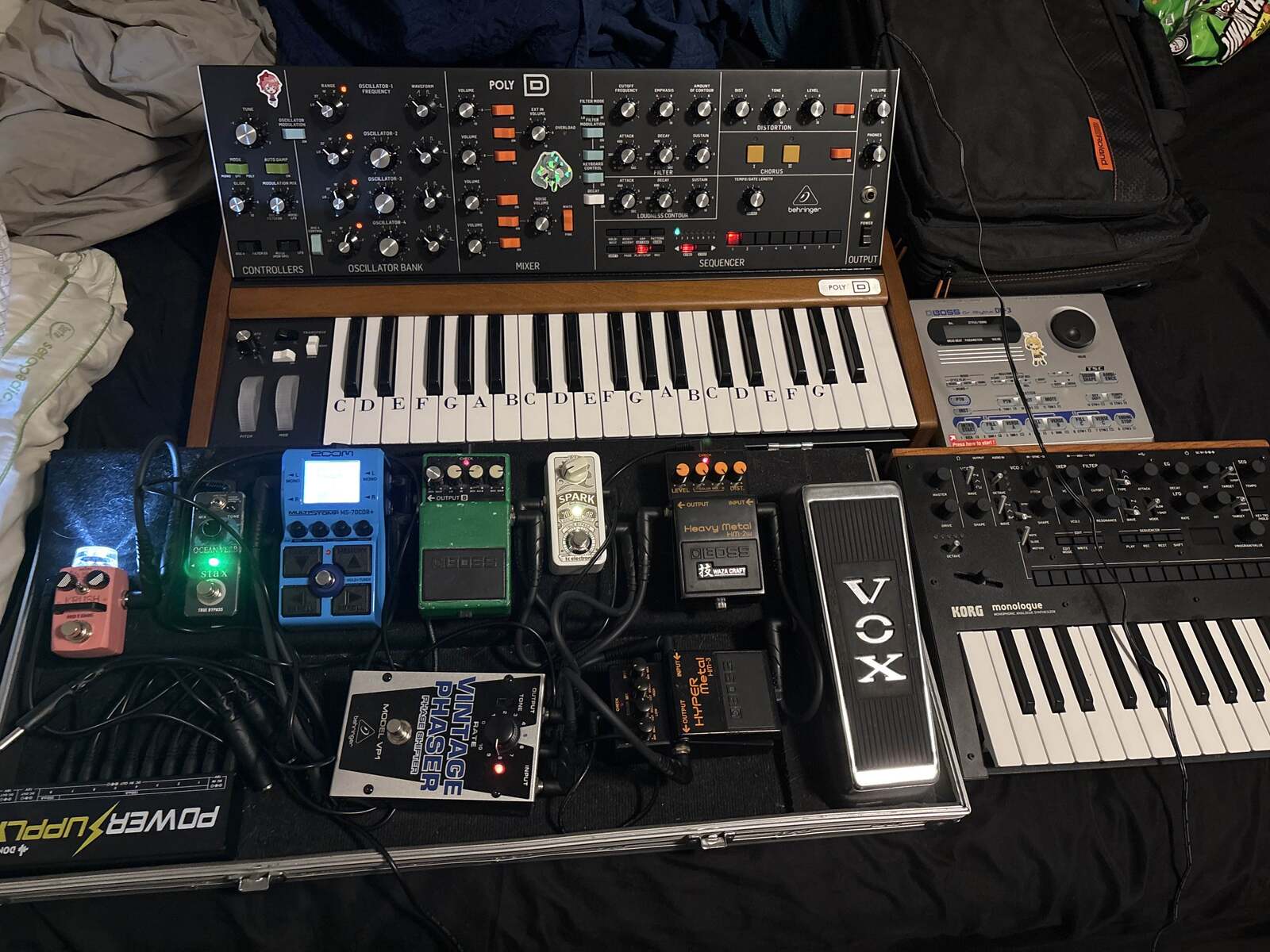 Metal Pedalboard by georgegonzales featuring Behringer Poly D, Boss Dr. Rhythm DR-3, and Korg Monologue Black and 10 more pieces of gear