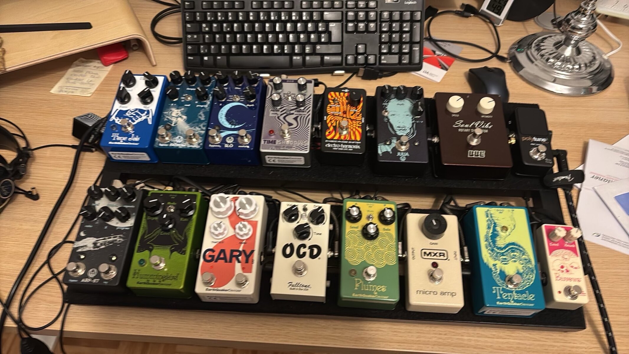EarthQuaker Devices Music Gear Setup by luke_mackleless featuring EarthQuaker Devices Tone Job EQ & Booster V2, Walrus Audio Fathom, and Walrus Audio Slö and 13 more pieces of gear